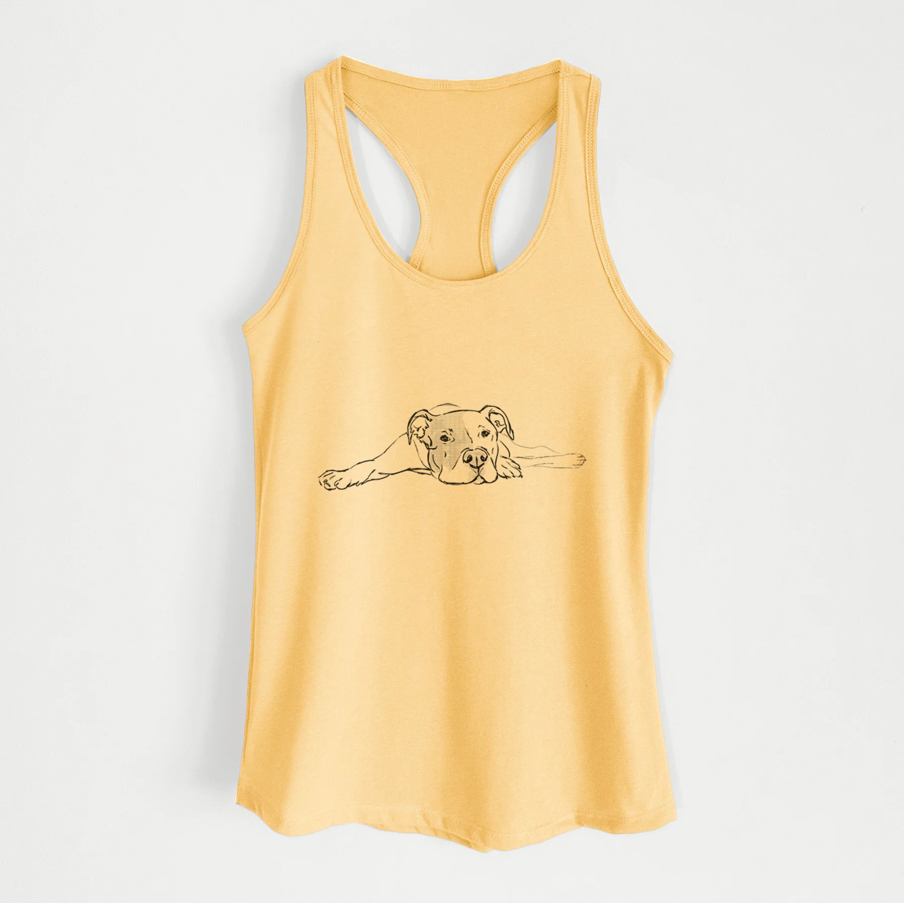 Doodled Harvey the American Staffordshire Terrier - Women's Racerback Tanktop - Image 3