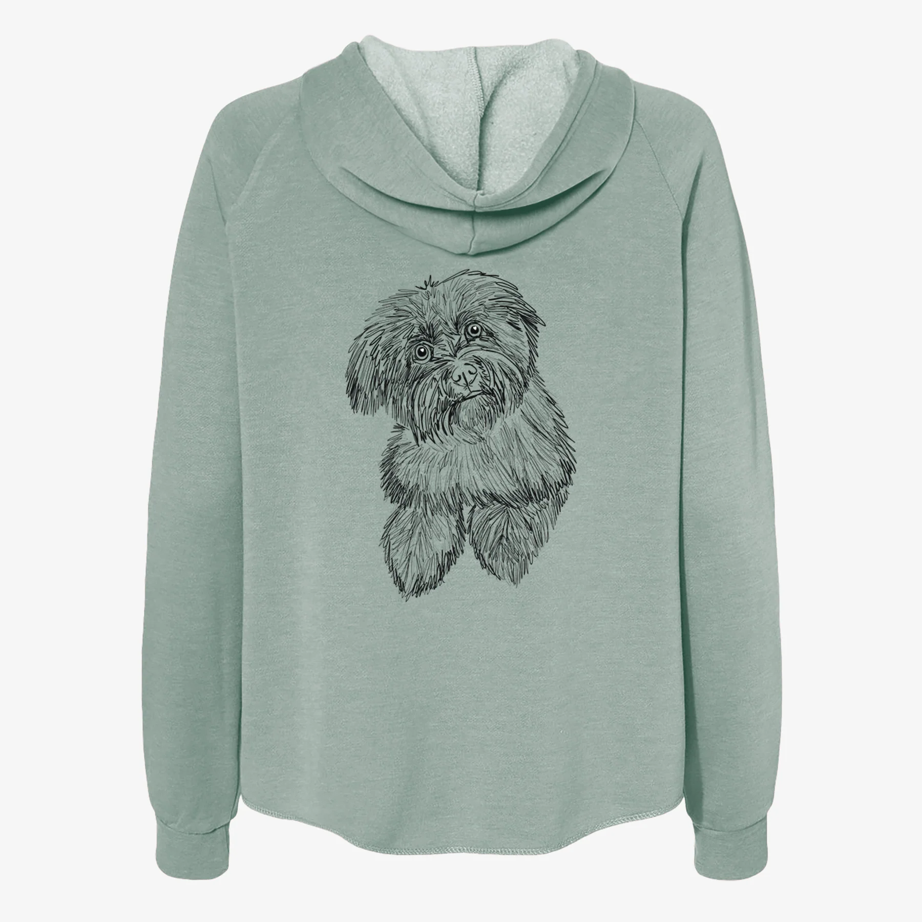 Doodled Hershey the Havanese - Women's Cali Wave Zip-Up Sweatshirt - Image 4