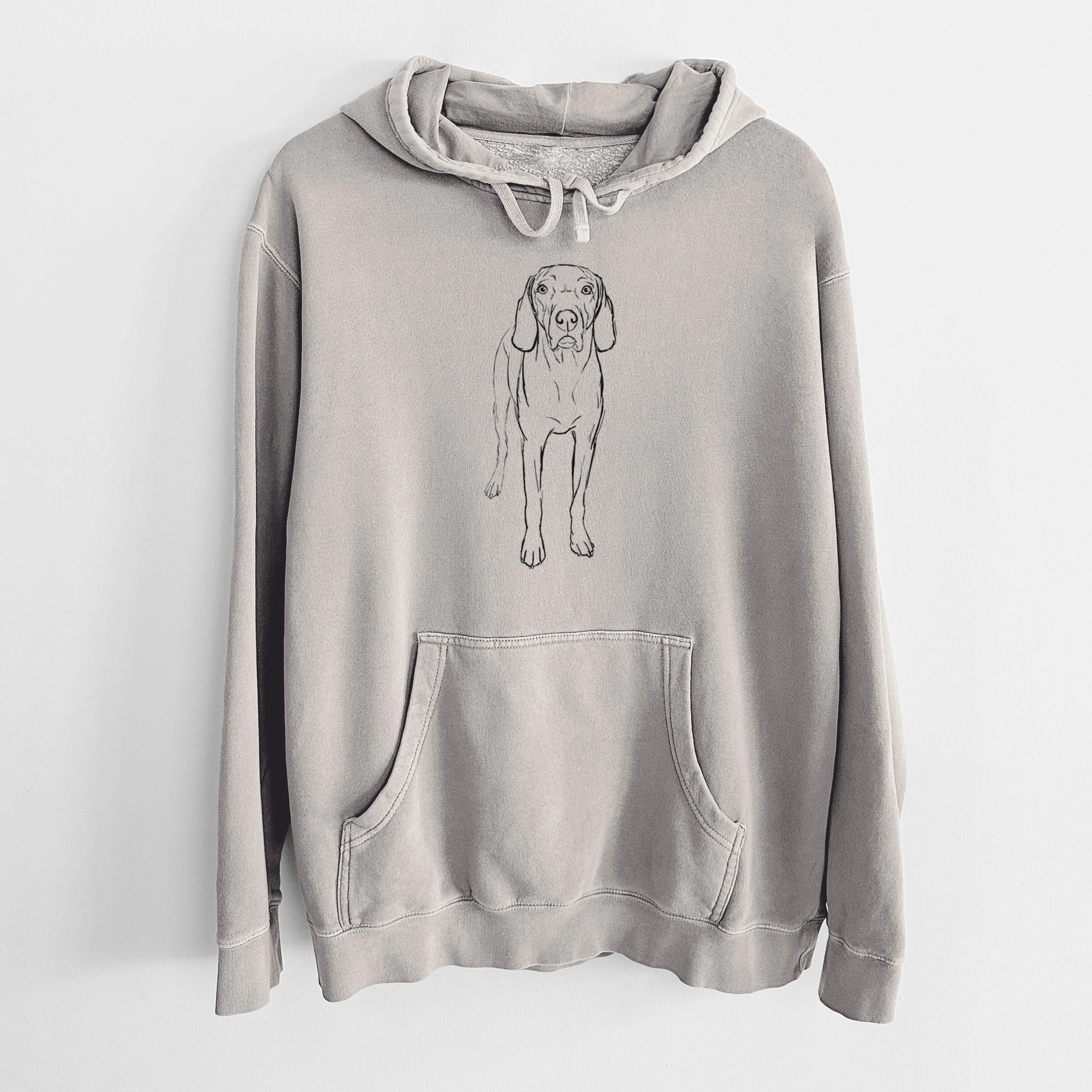 Doodled Hildy the Weimaraner - Unisex Pigment Dyed Hoodie - Image 6