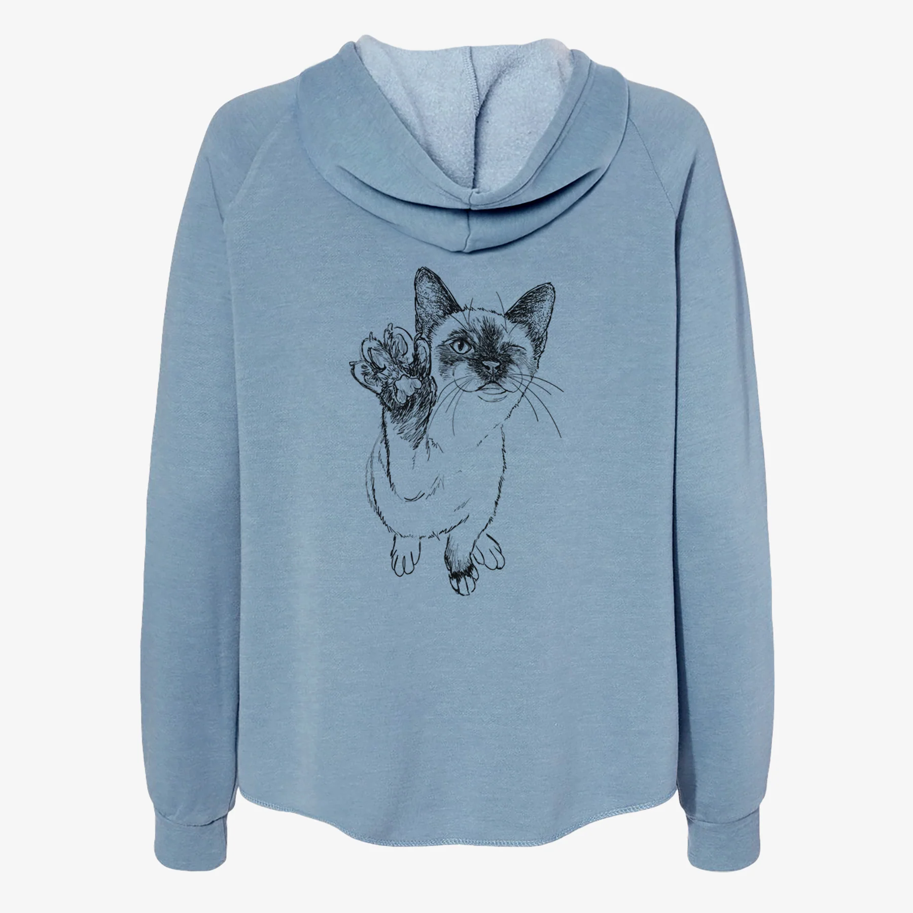Doodled Hoggle the Siamese Cat - Women's Cali Wave Zip-Up Sweatshirt - Image 6