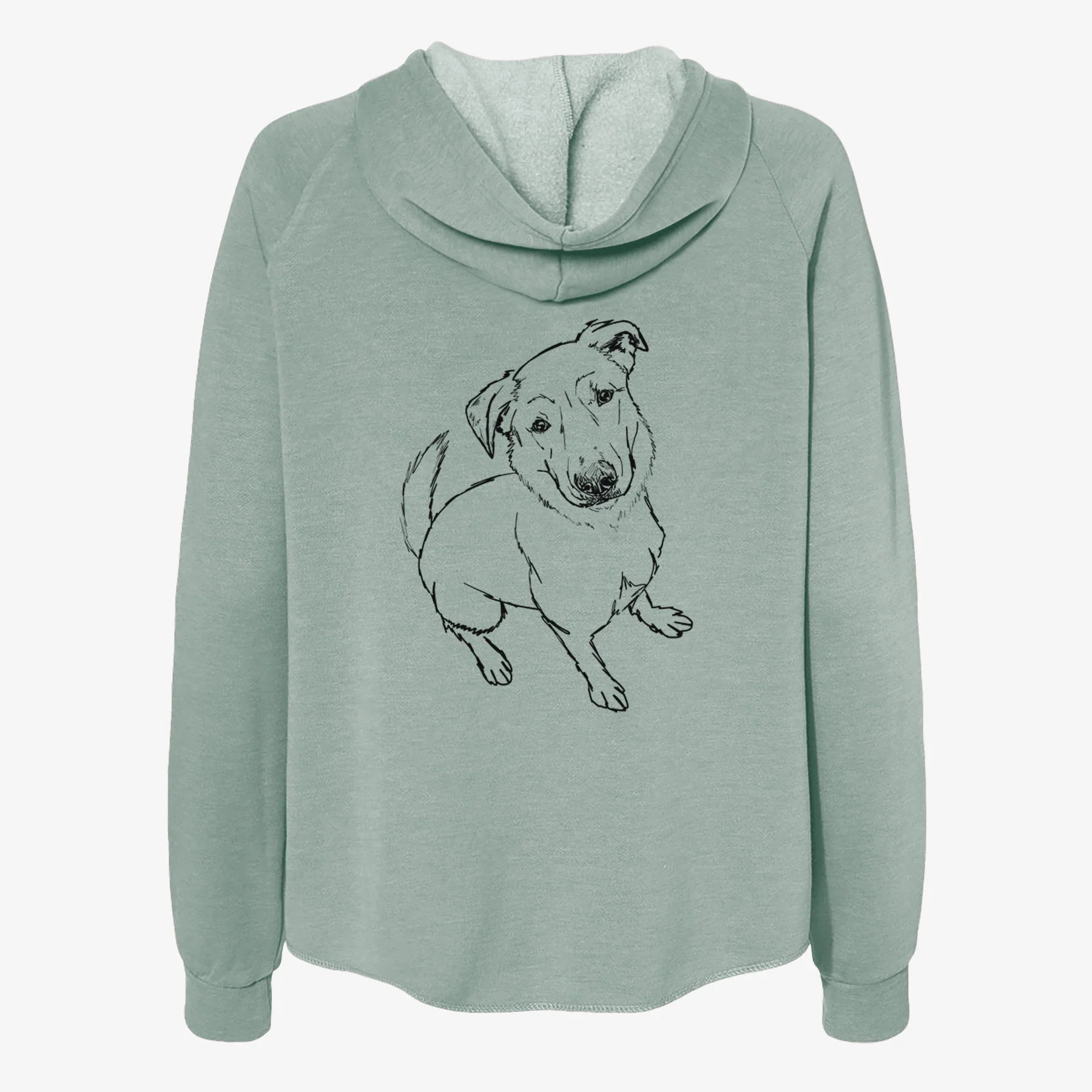 Doodled Ike the Lab Mix - Women's Cali Wave Zip-Up Sweatshirt - Image 4