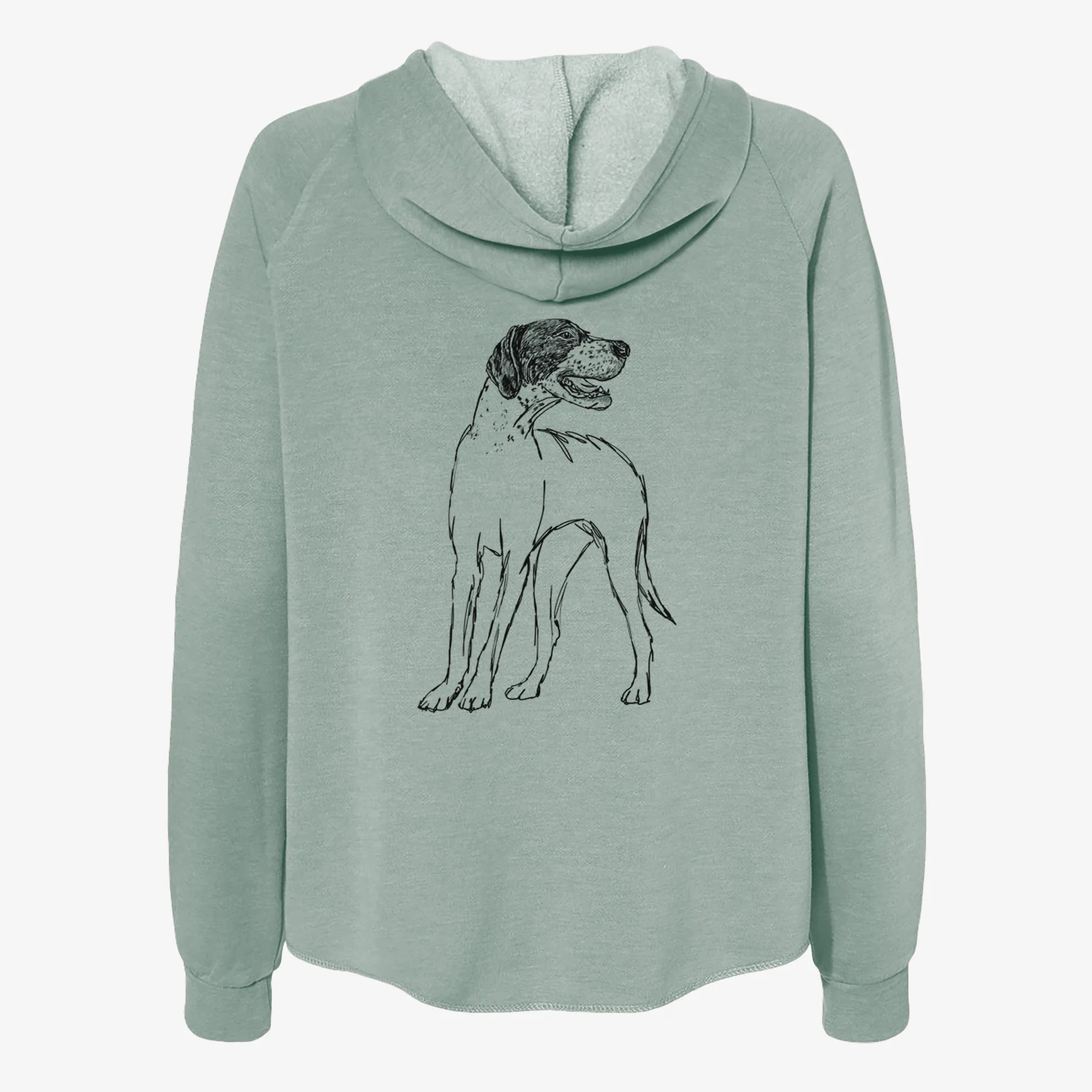 Doodled Jade the English Pointer - Women's Cali Wave Zip-Up Sweatshirt - Image 4