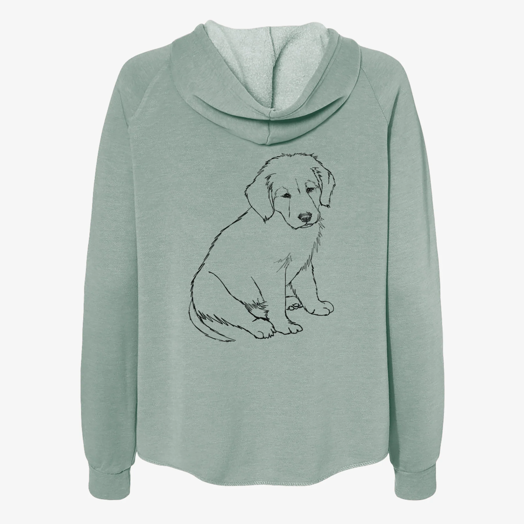 Doodled Jakearoni the Golden Retriever Puppy - Women's Cali Wave Zip-Up Sweatshirt - Image 4