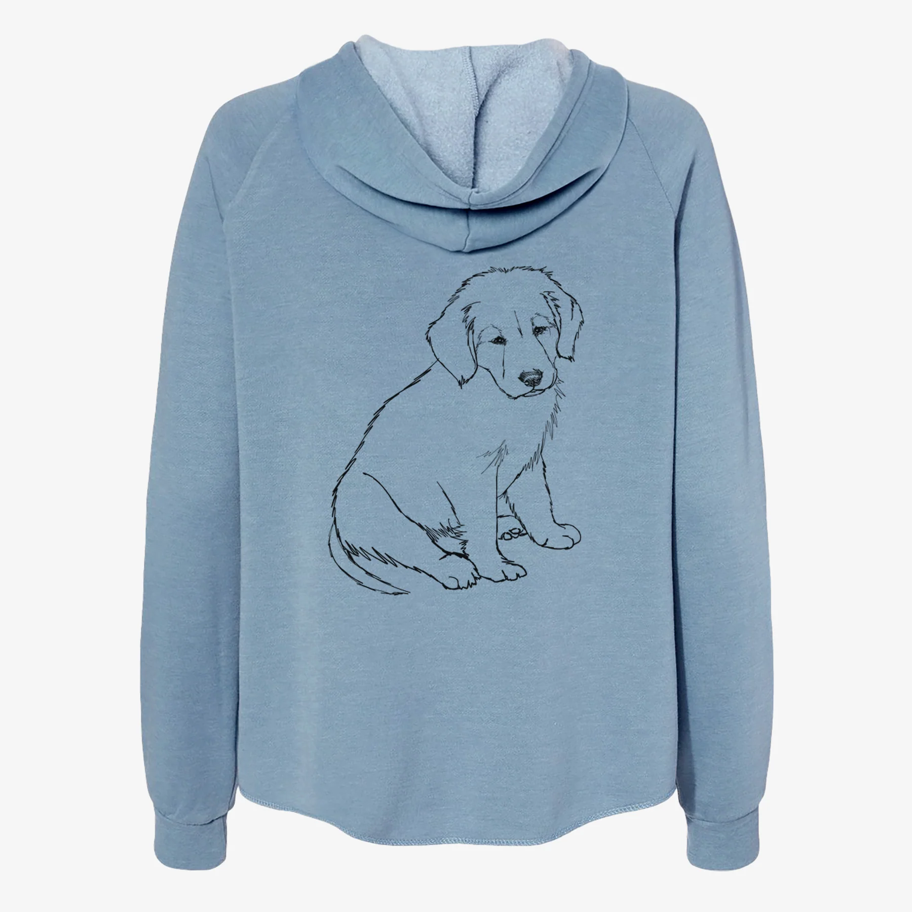Doodled Jakearoni the Golden Retriever Puppy - Women's Cali Wave Zip-Up Sweatshirt - Image 6