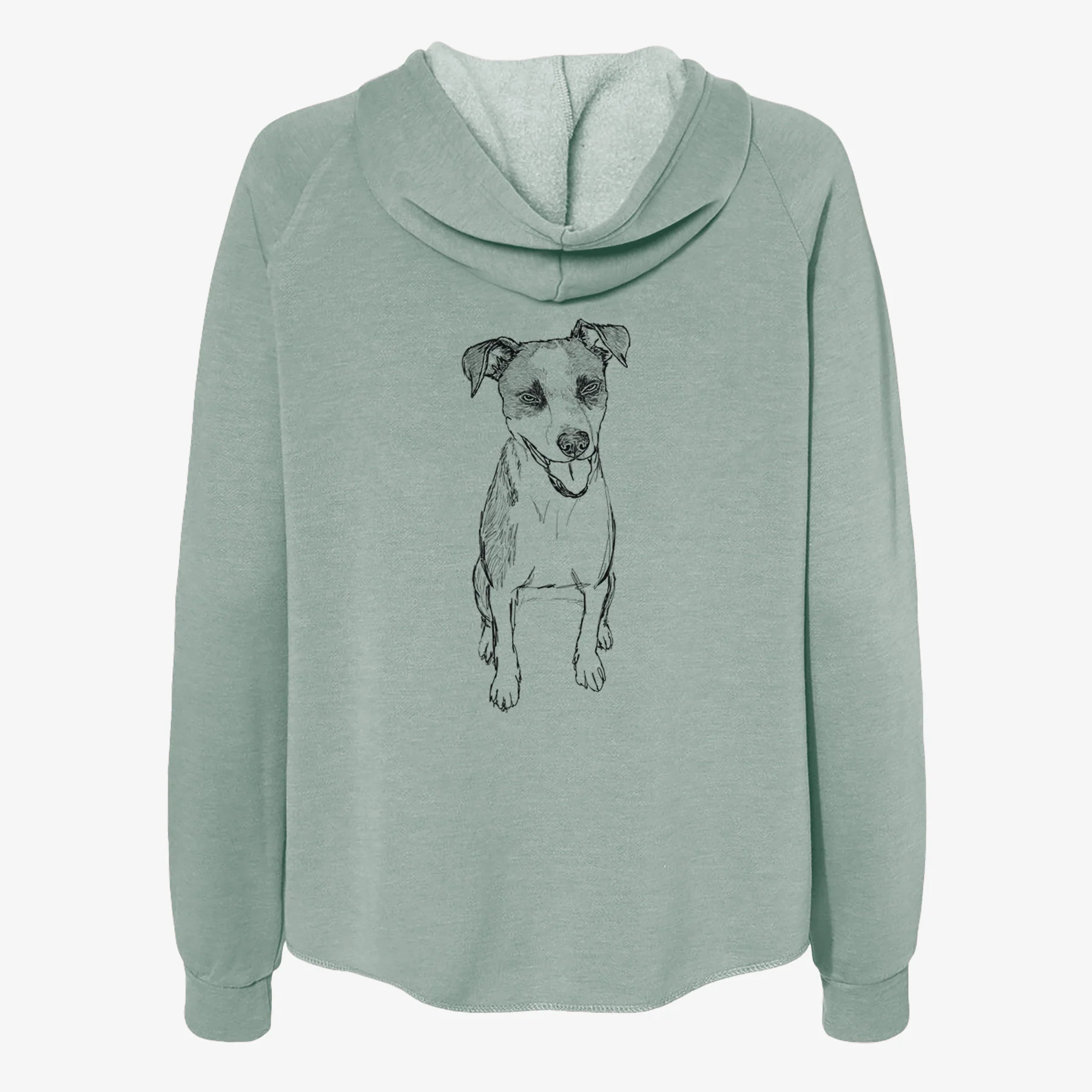 Doodled Jasper the Mixed Breed - Women's Cali Wave Zip-Up Sweatshirt - Image 4