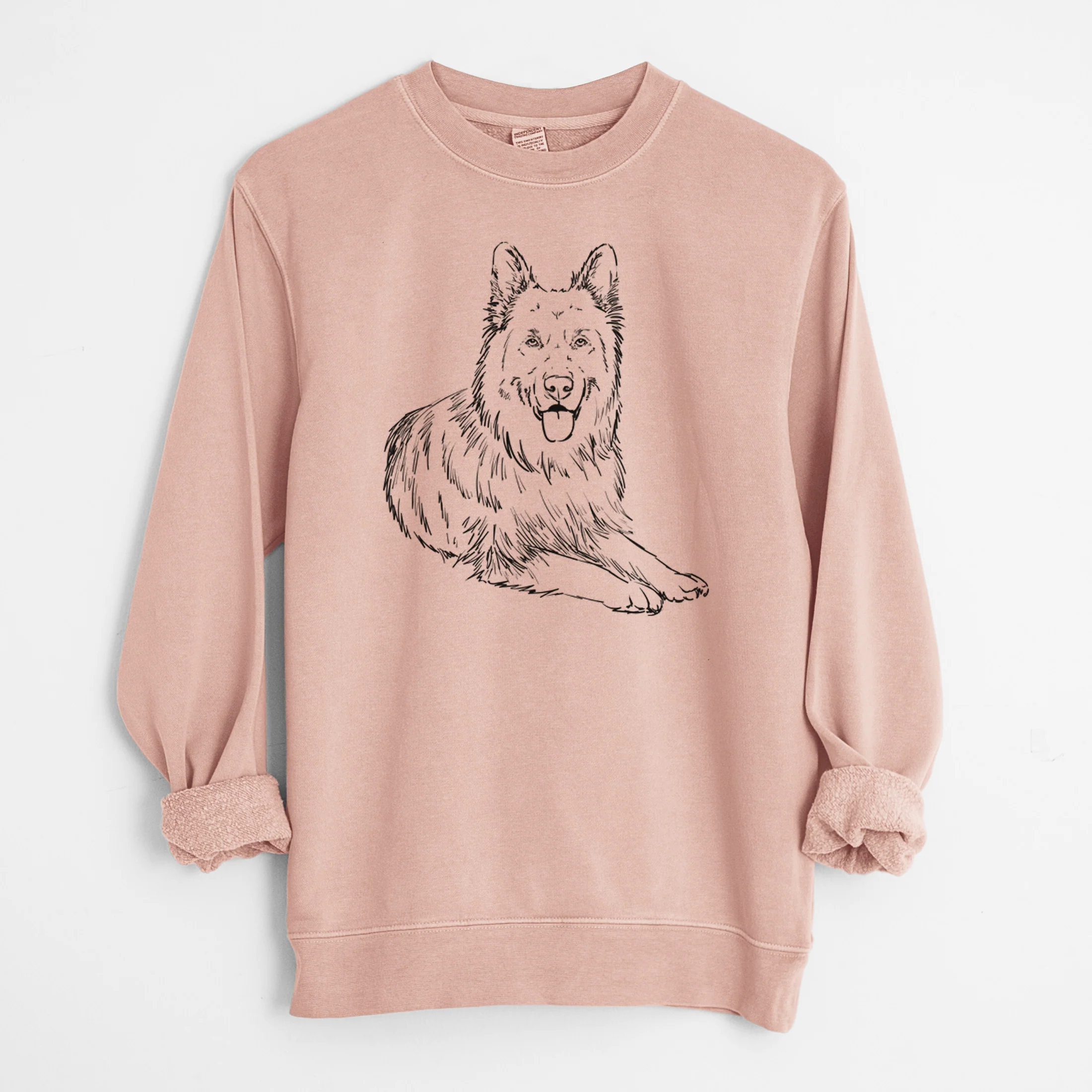 Doodled Jaxs the German Shepherd - Unisex Pigment Dyed Crew Sweatshirt - Image 6