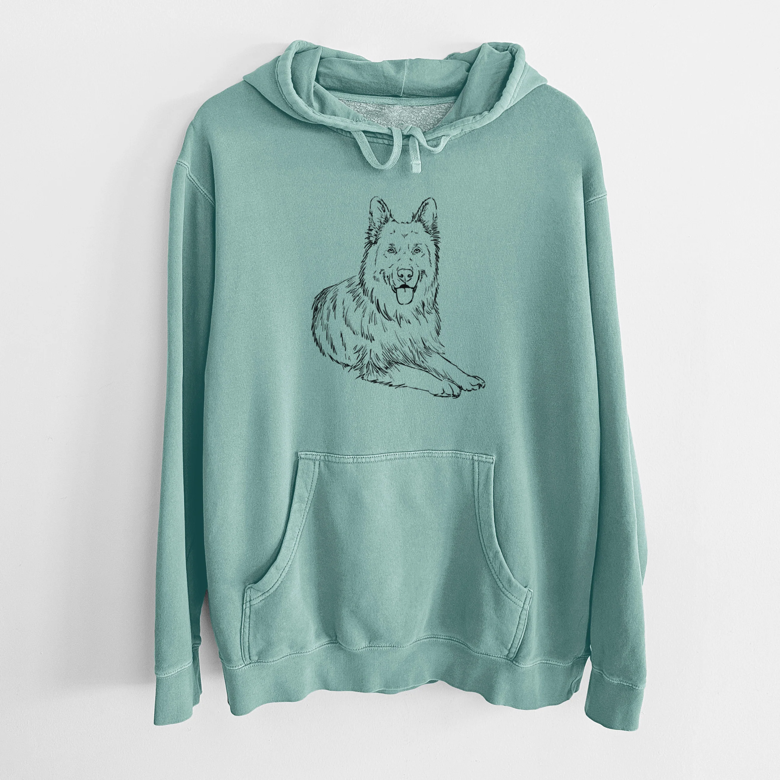 Doodled Jaxs the German Shepherd - Unisex Pigment Dyed Hoodie - Image 11