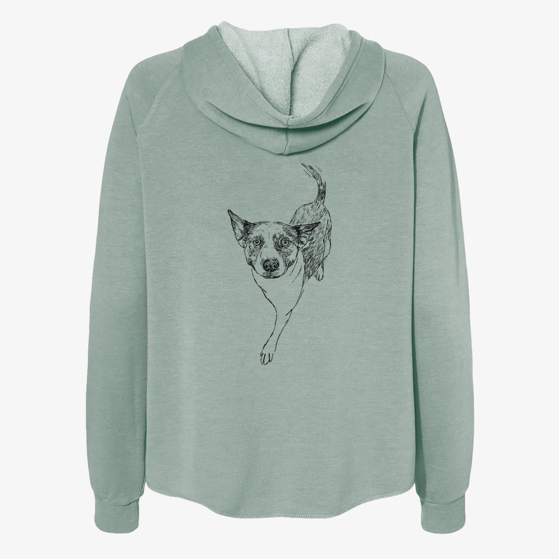 Doodled Jelly Bean the Mixed Breed - Women's Cali Wave Zip-Up Sweatshirt - Image 4