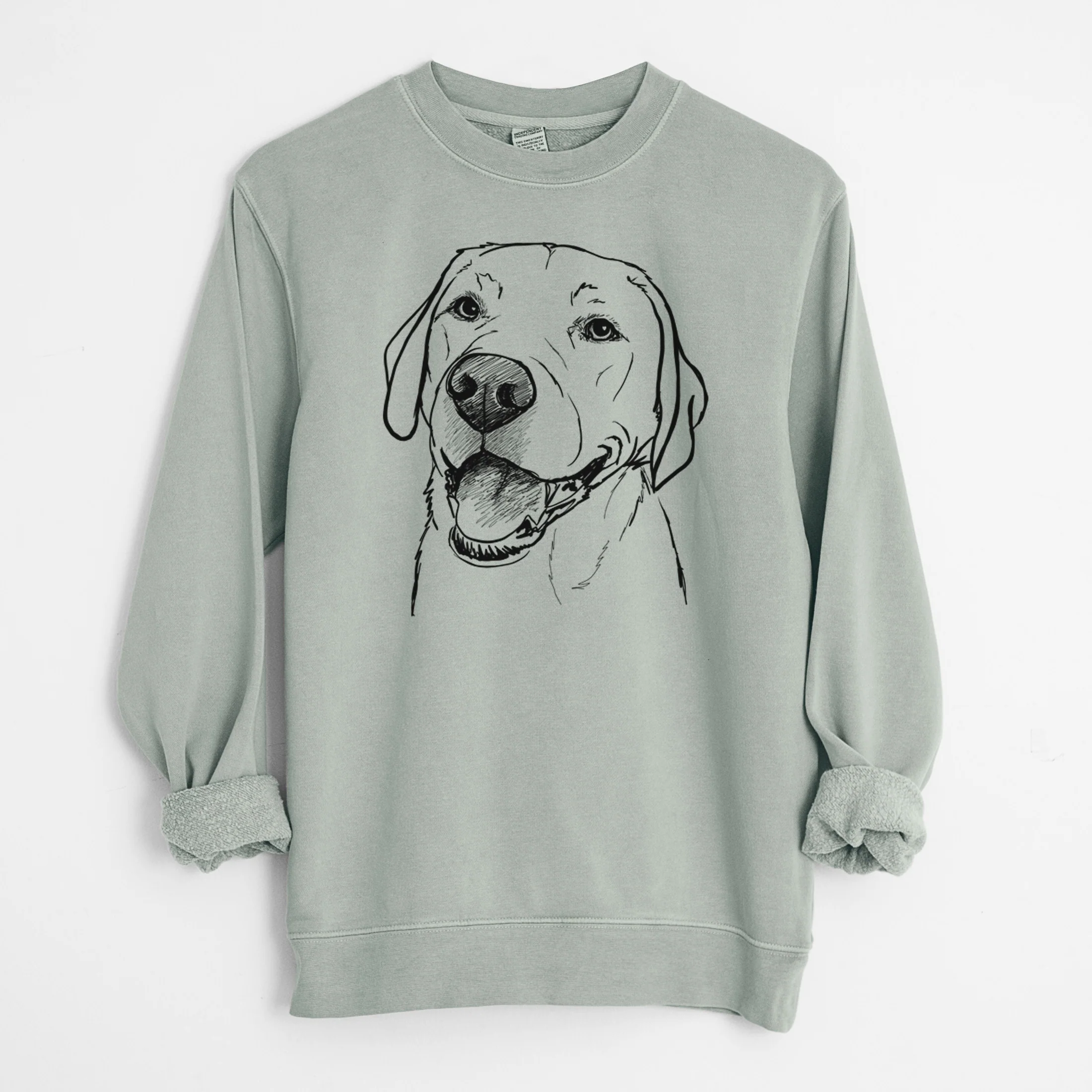Doodled Jimmy the Larbrador Retriever - Unisex Pigment Dyed Crew Sweatshirt - Image 7