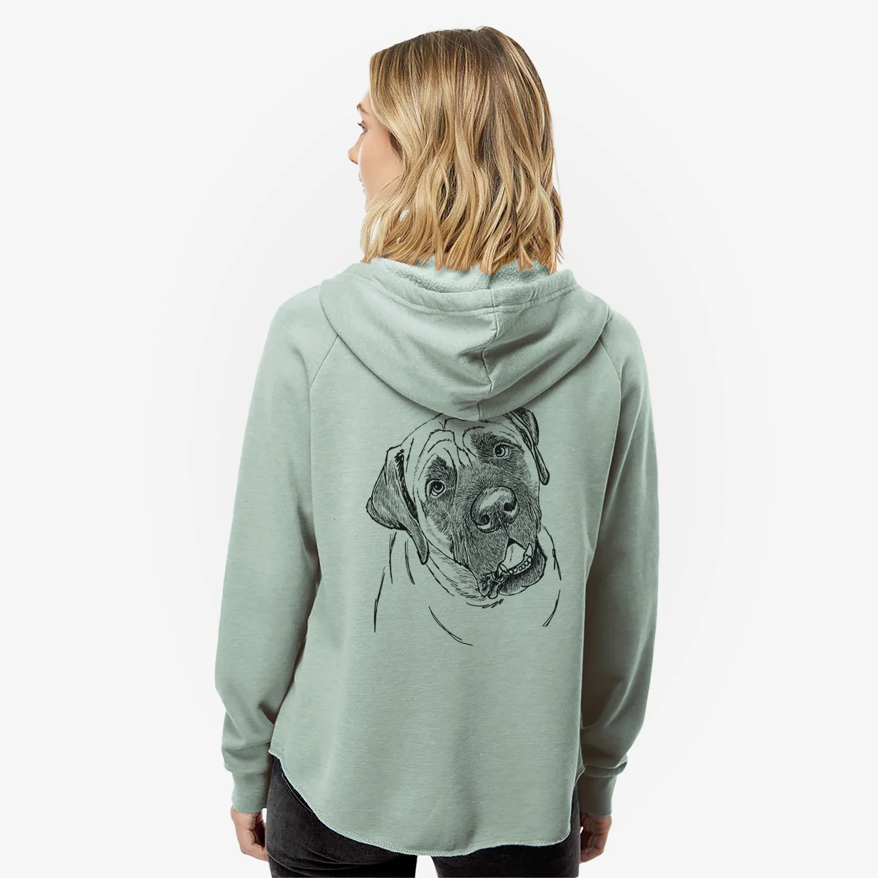 Doodled Jubilee the Mastiff - Women's Cali Wave Zip-Up Sweatshirt - Image 2