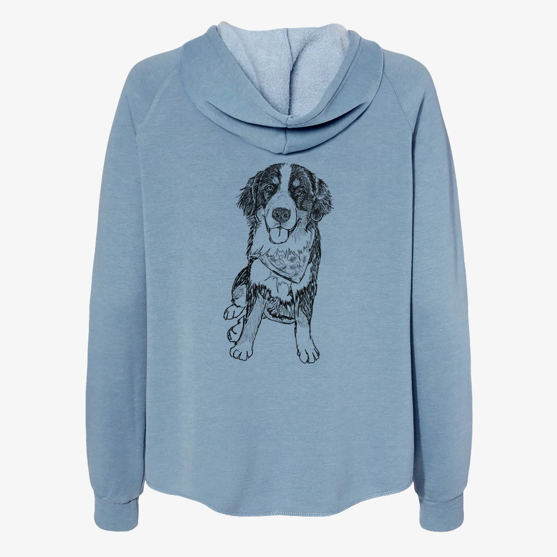 Doodled Kimber the Bernese Mountain Dog - Women's Cali Wave Zip-Up Sweatshirt - Image 6