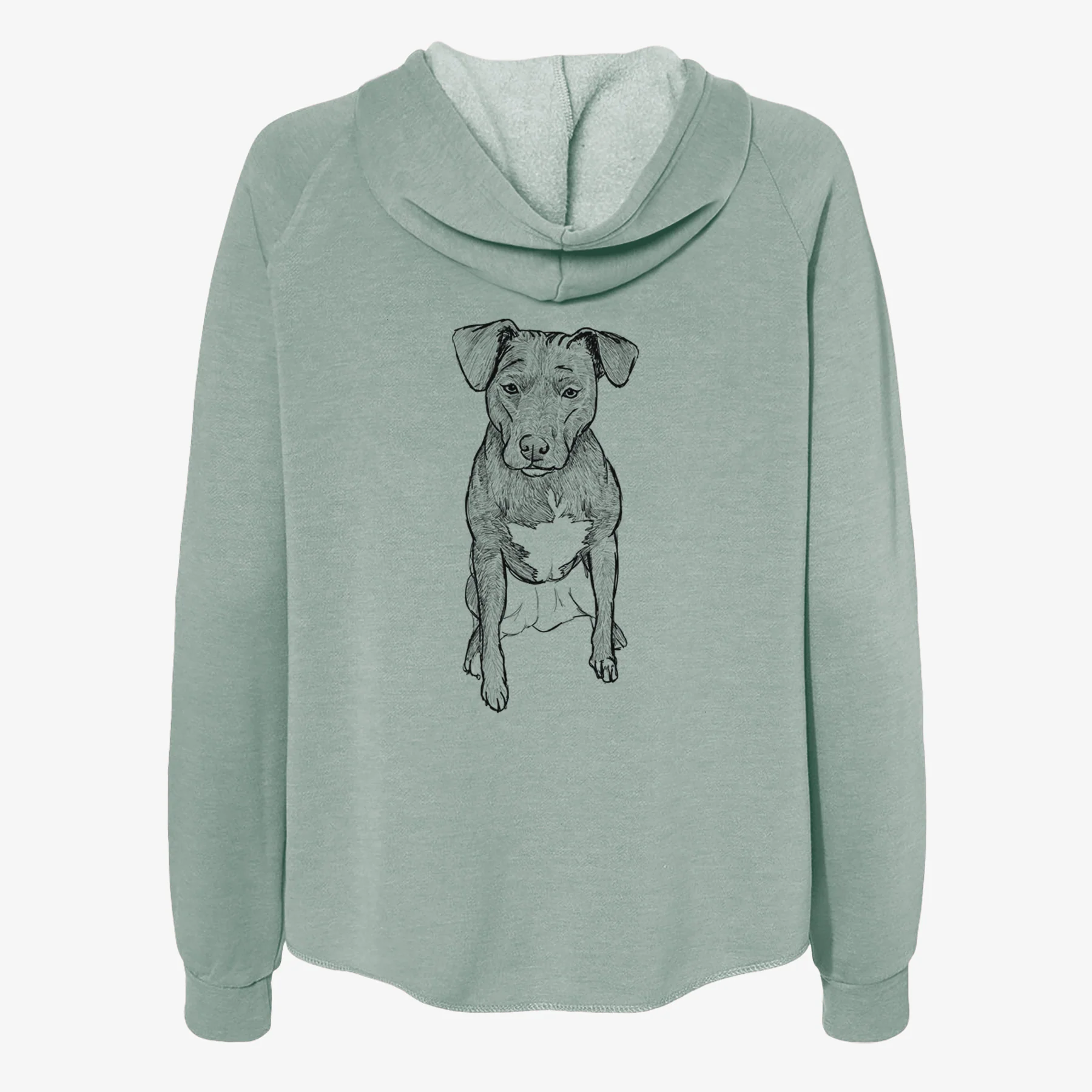 Doodled Kinley the Pitbull Mix - Women's Cali Wave Zip-Up Sweatshirt - Image 4