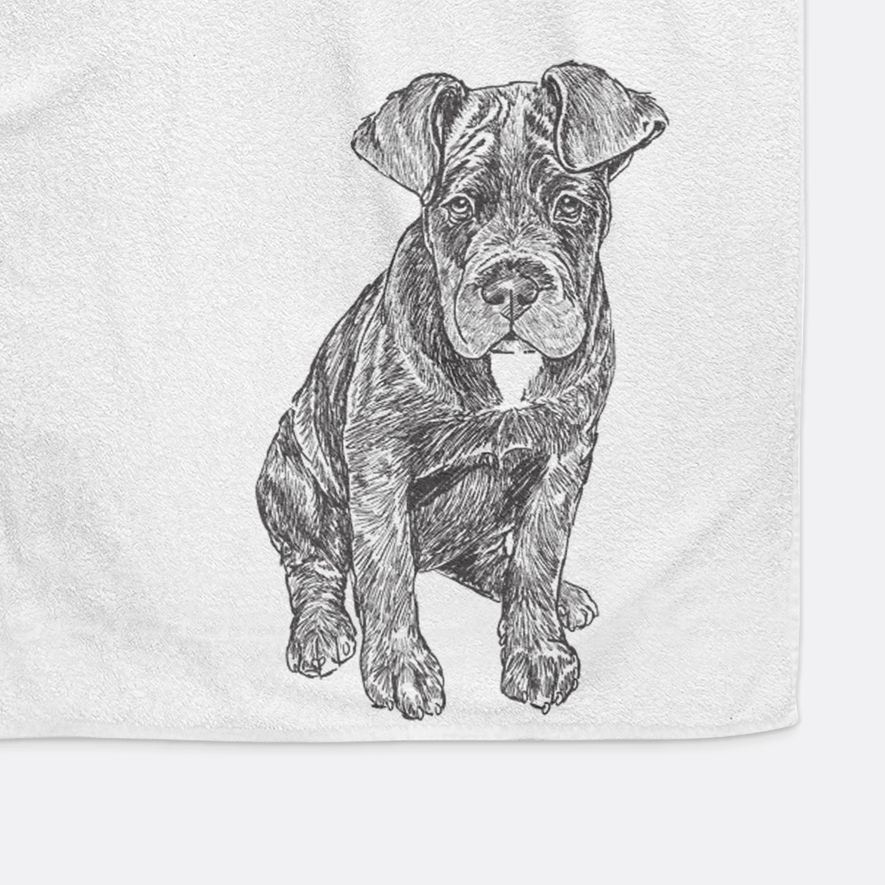 Doodled Kona the Cane Corso Decorative Hand Towel - Image 5