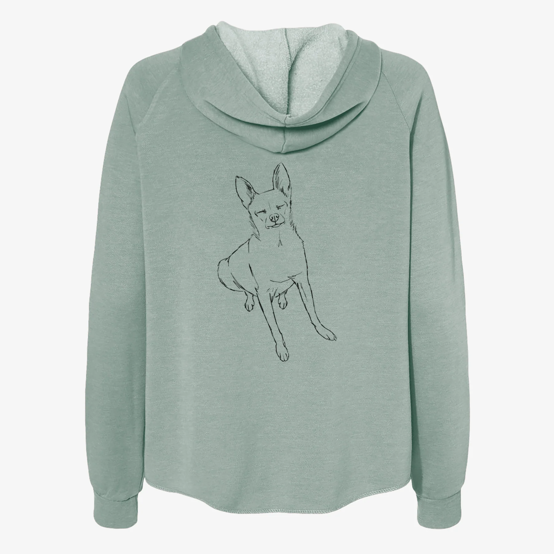 Doodled Kozmo the Chihuahua - Women's Cali Wave Zip-Up Sweatshirt - Image 4