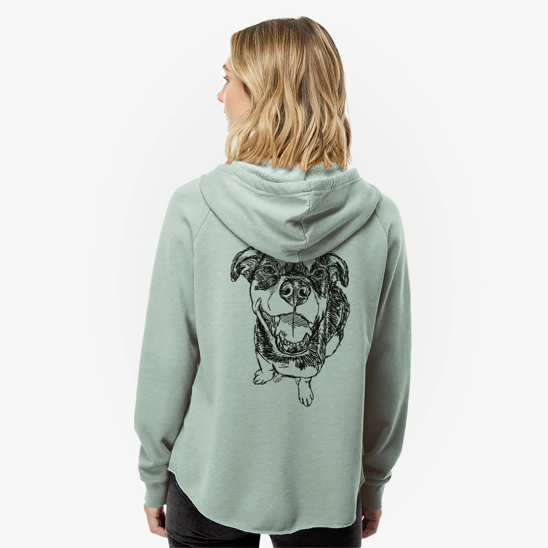 Doodled Lady Kane the Reagle - Women's Cali Wave Zip-Up Sweatshirt - Image 2