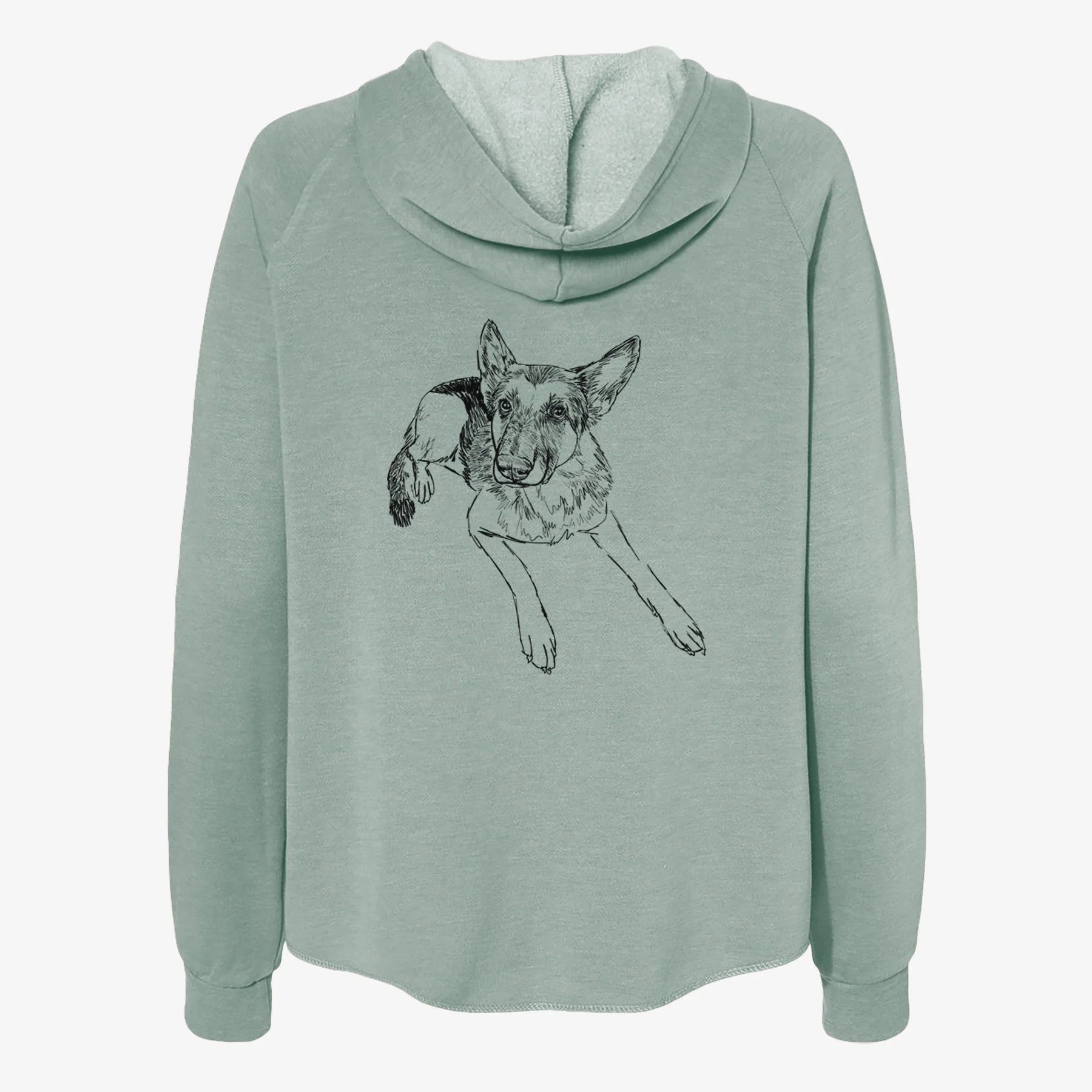 Doodled Lance the German Shepherd - Women's Cali Wave Zip-Up Sweatshirt - Image 4