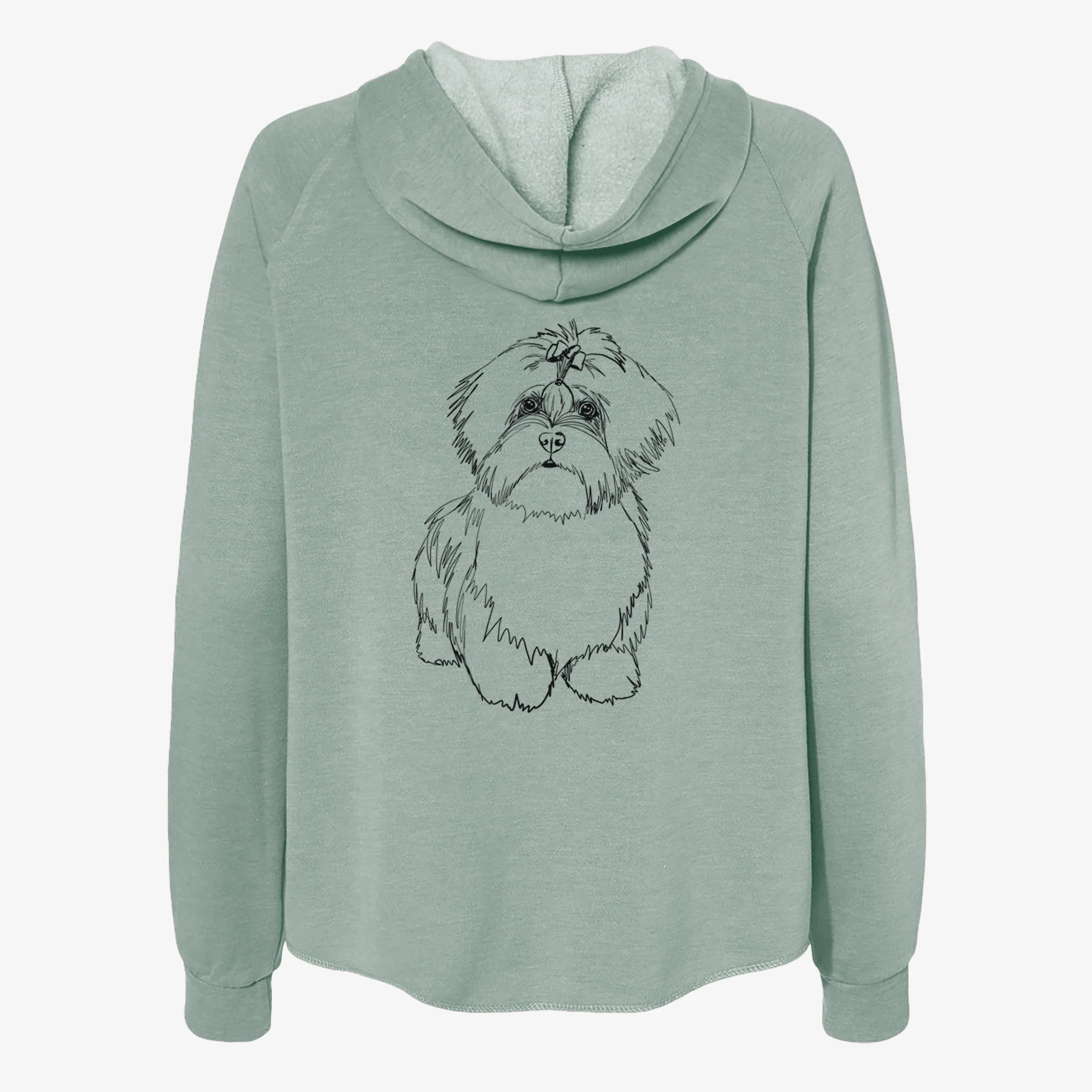 Doodled Laney the Lhasa Apso - Women's Cali Wave Zip-Up Sweatshirt - Image 4