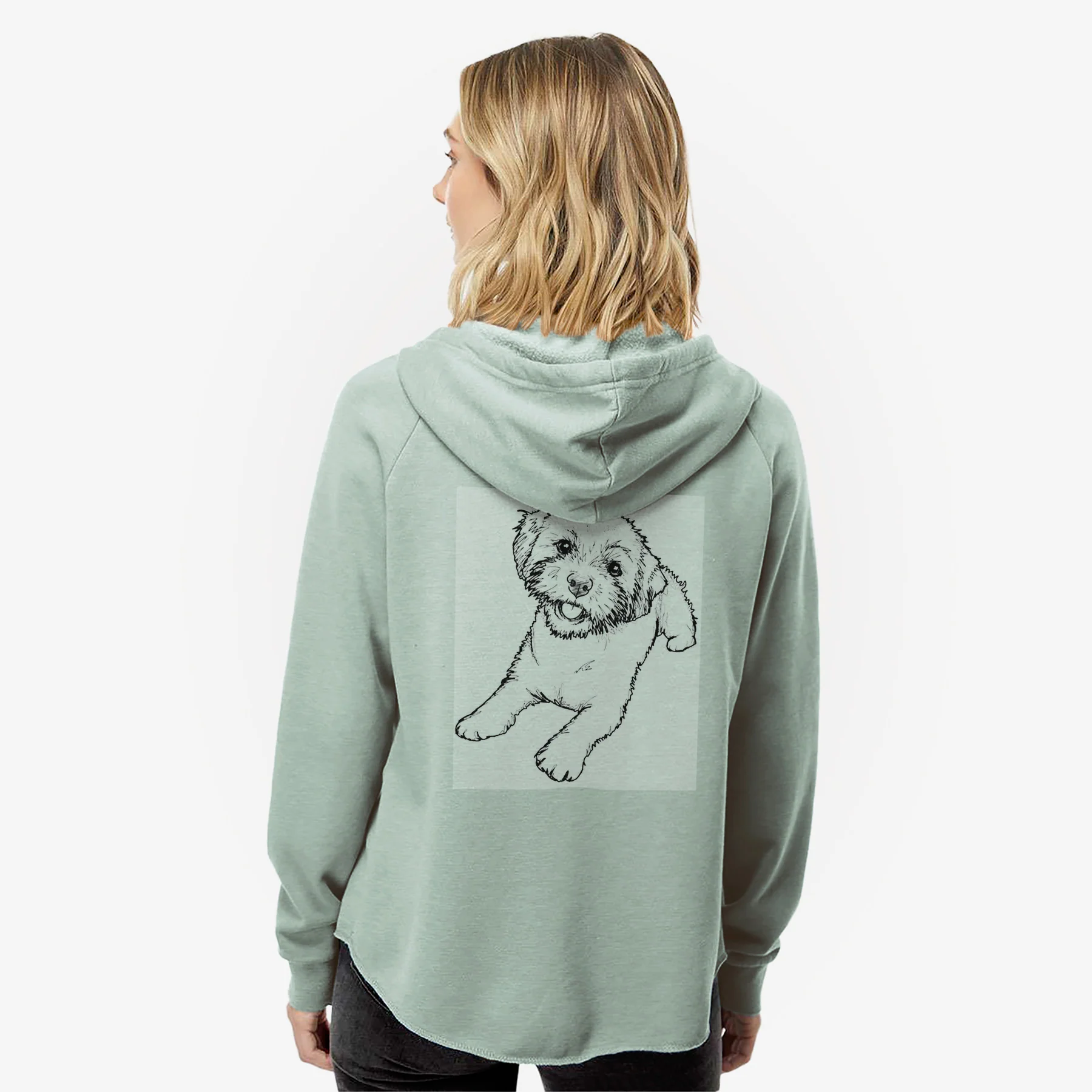 Doodled Lexi the Shichon - Women's Cali Wave Zip-Up Sweatshirt - Image 2