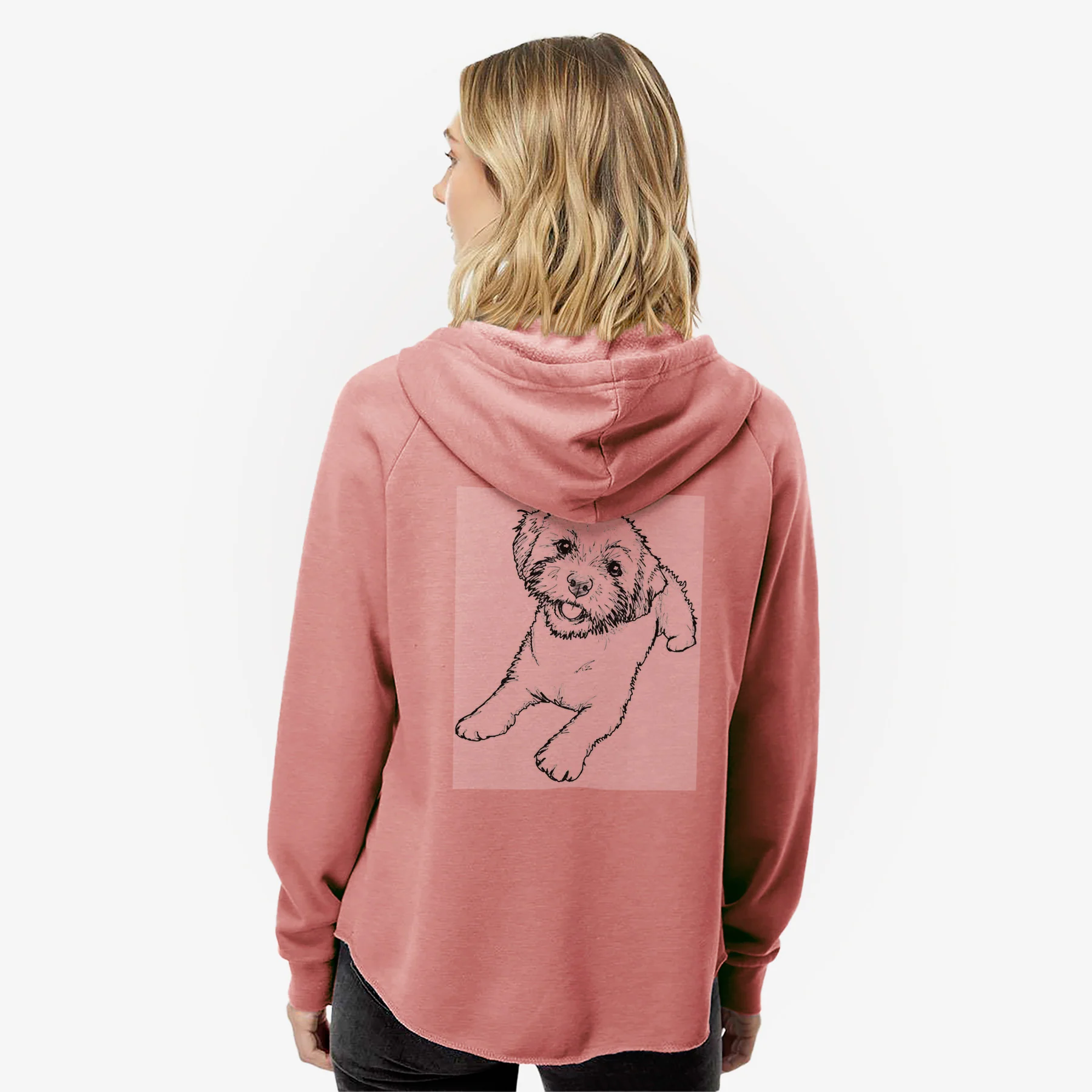 Doodled Lexi the Shichon - Women's Cali Wave Zip-Up Sweatshirt - Image 5