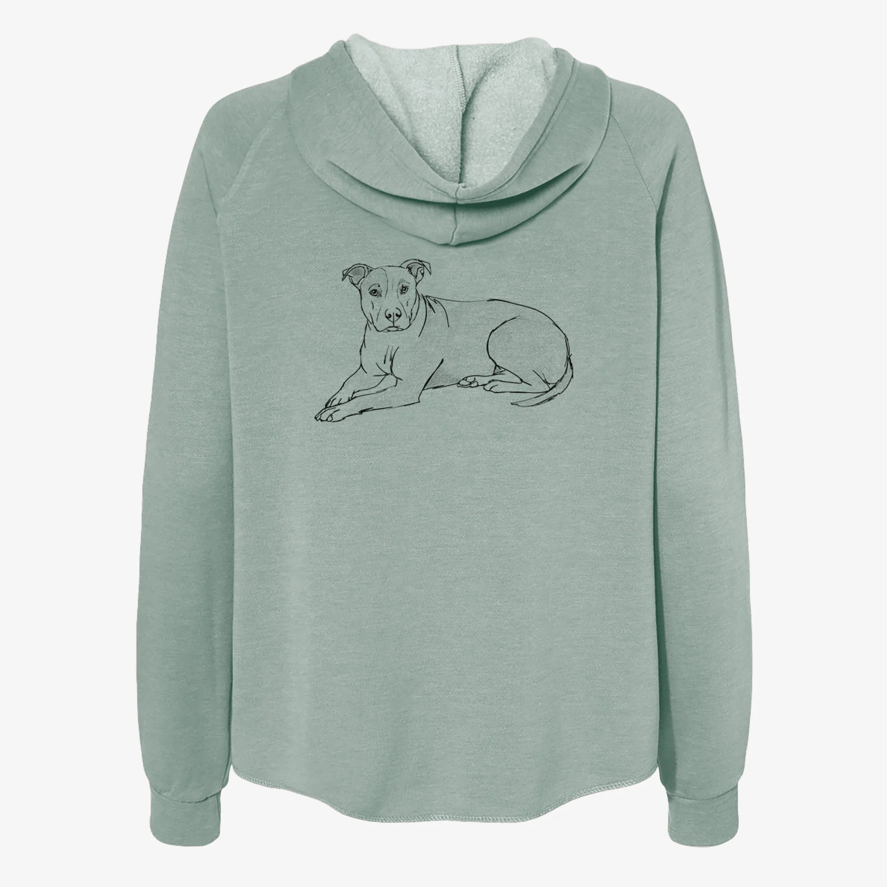 Doodled Lightning McQueen the Pitbull Mix - Women's Cali Wave Zip-Up Sweatshirt - Image 4