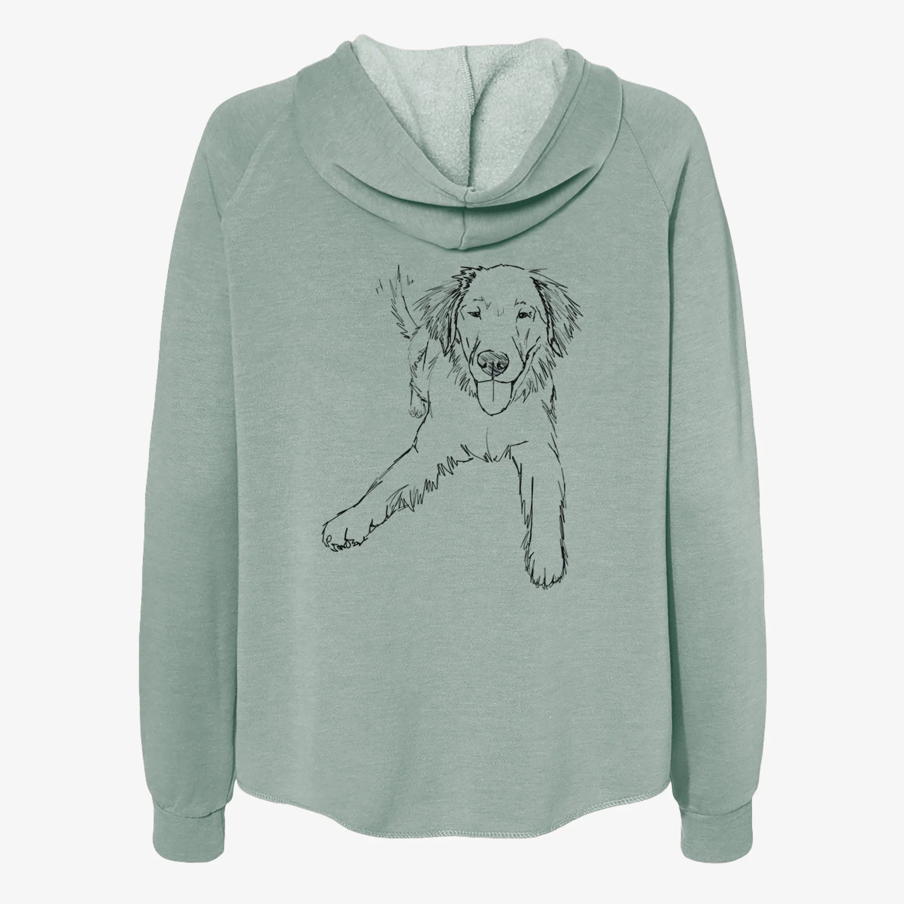 Doodled Loganator the Golden Retriever - Women's Cali Wave Zip-Up Sweatshirt - Image 4