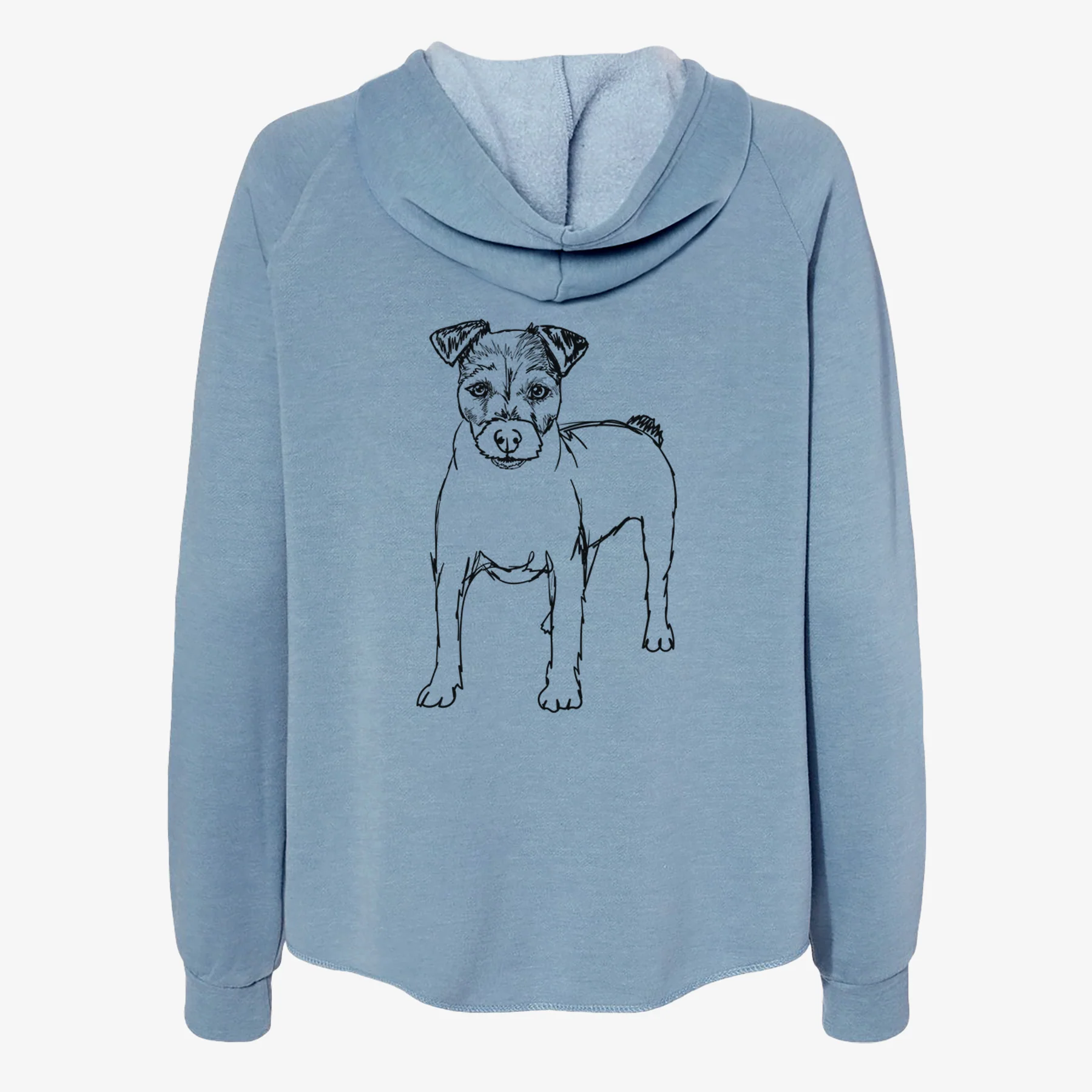 Doodled Lucky the Jack Russell Terrier - Women's Cali Wave Zip-Up Sweatshirt - Image 6