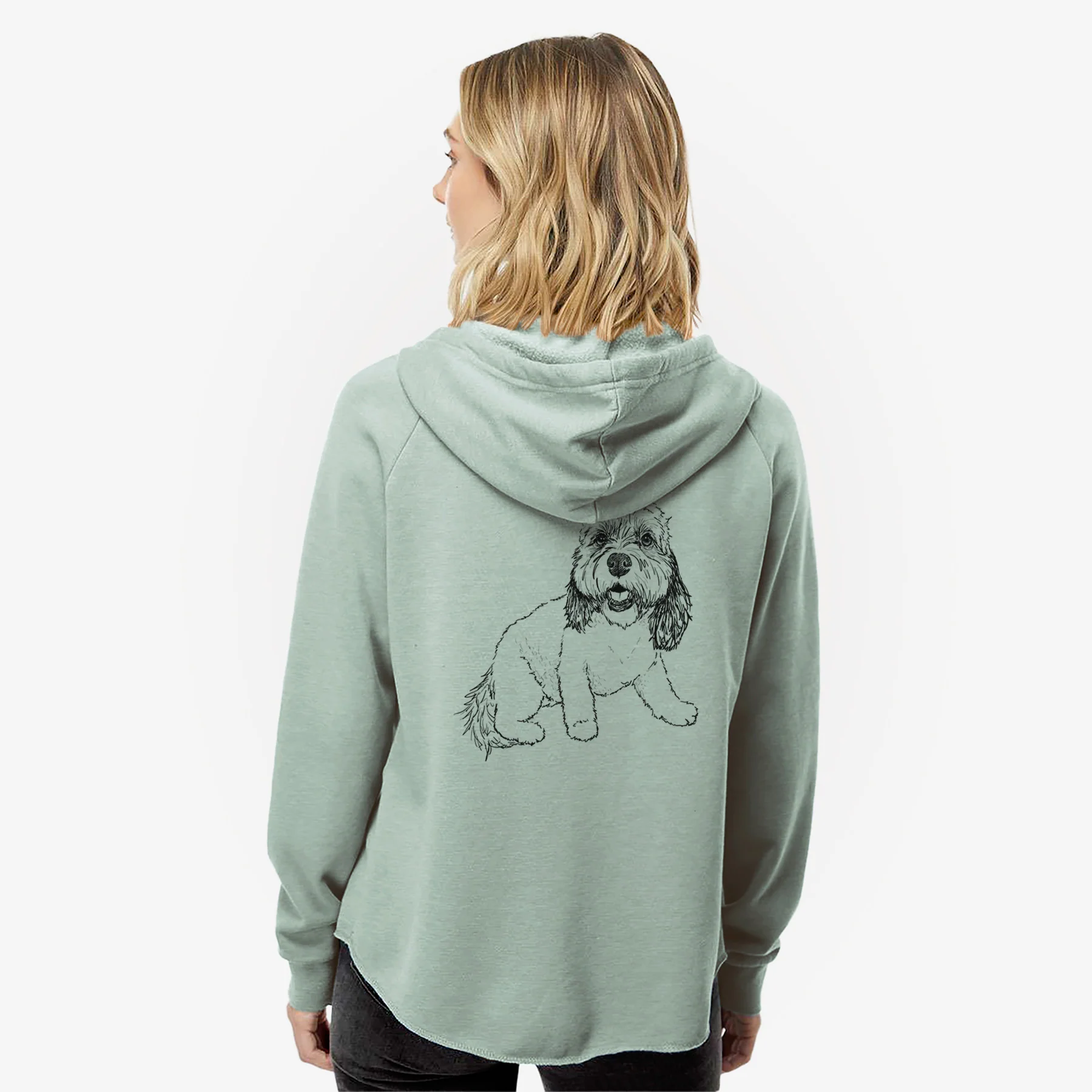 Doodled Max the Cavanese - Women's Cali Wave Zip-Up Sweatshirt - Image 2