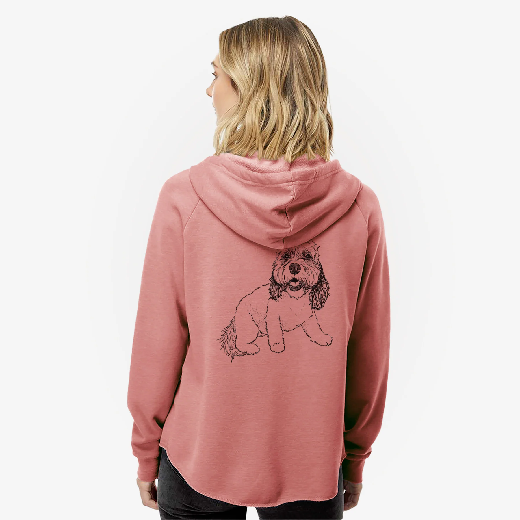 Doodled Max the Cavanese - Women's Cali Wave Zip-Up Sweatshirt - Image 5