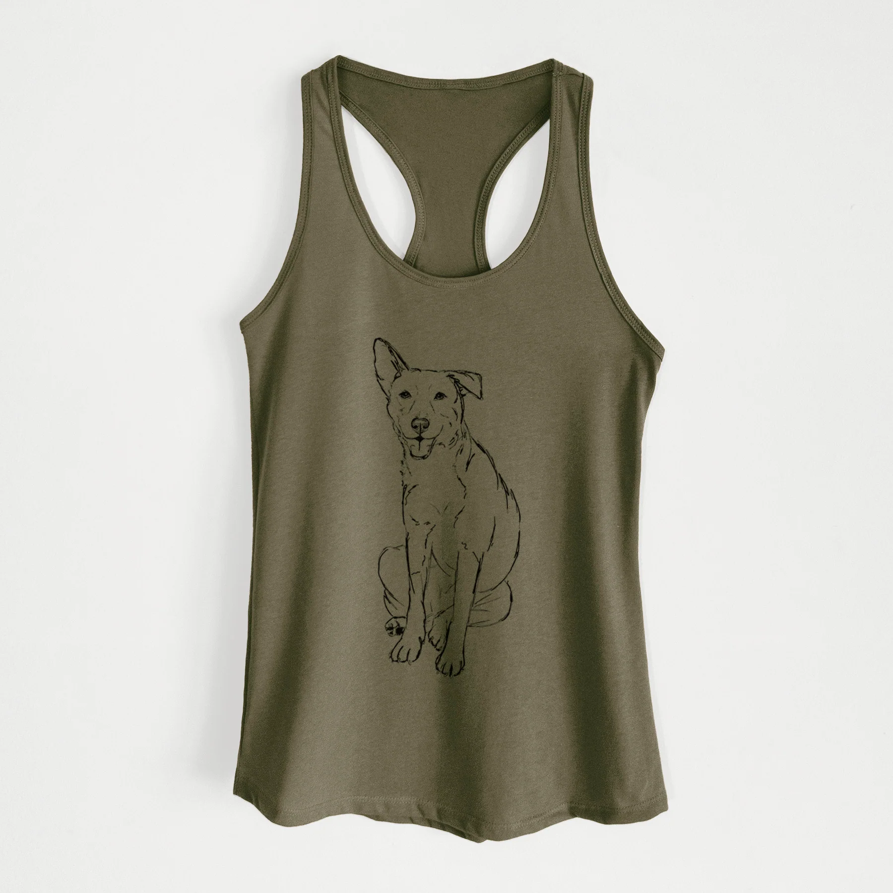 Doodled Mendel the Mixed Breed - Women's Racerback Tanktop - Image 5