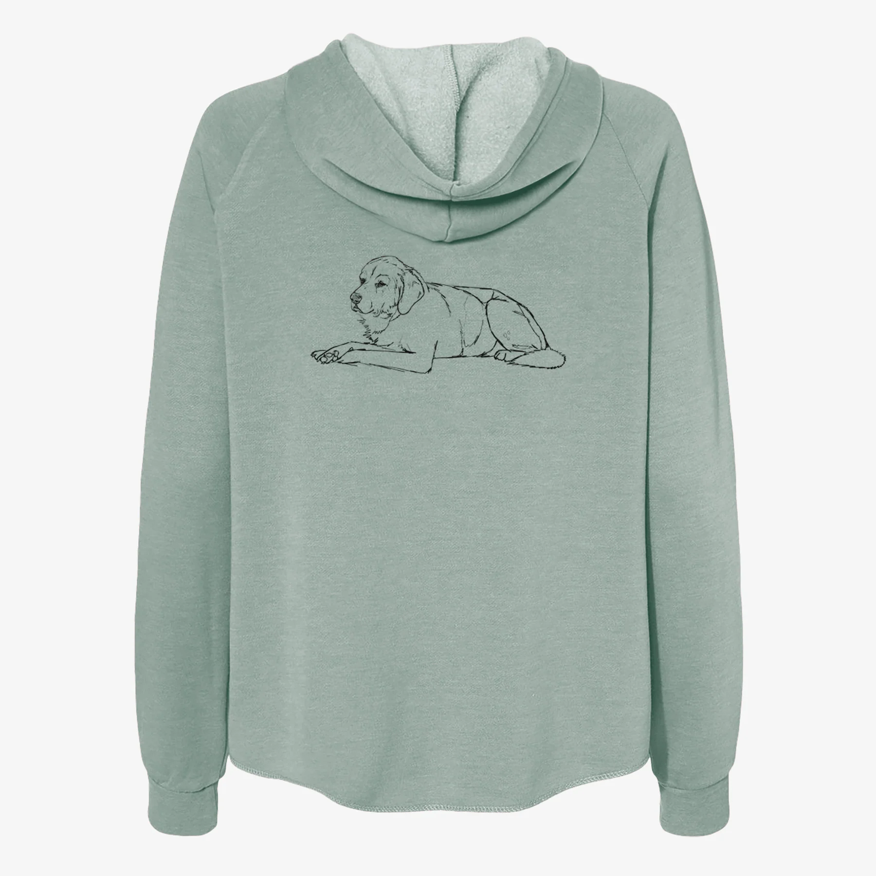 Doodled Mr. Stone the Mixed Breed - Women's Cali Wave Zip-Up Sweatshirt - Image 4