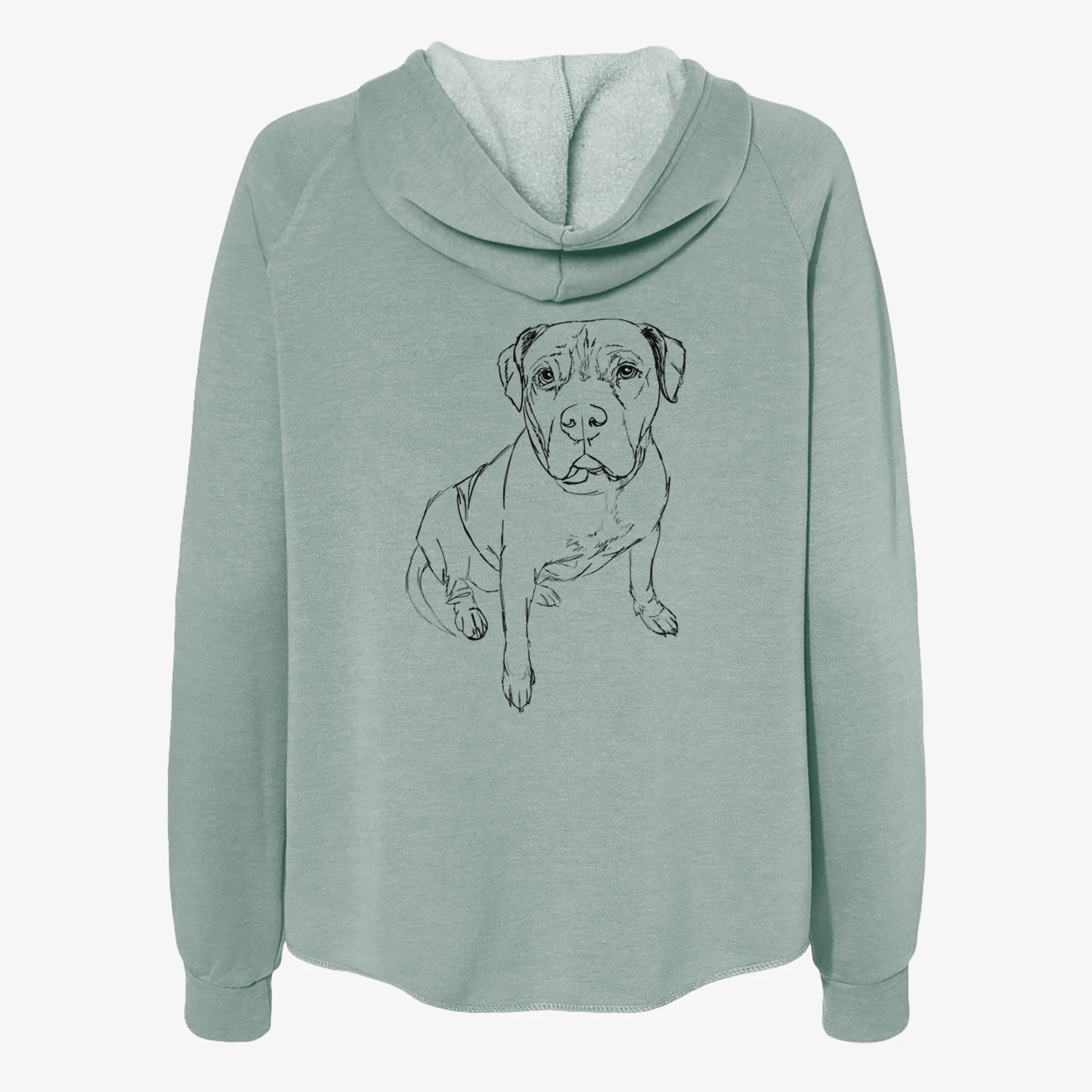 Doodled Murphy the Pitbull - Women's Cali Wave Zip-Up Sweatshirt - Image 4