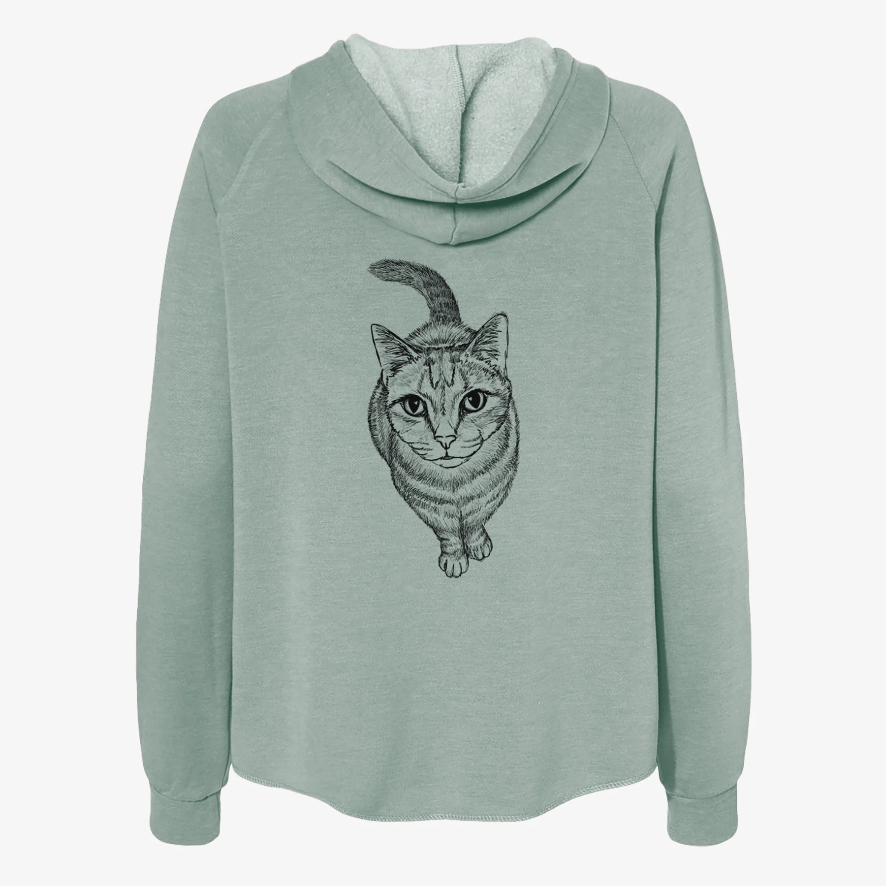 Doodled Nahla the Tabby Cat - Women's Cali Wave Zip-Up Sweatshirt - Image 4