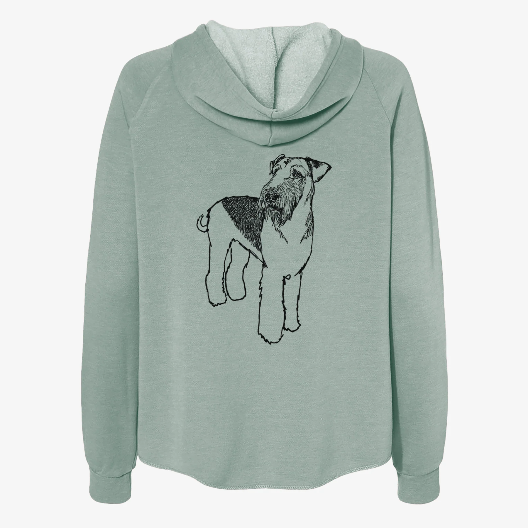 Doodled Nash the Airedale Terrier - Women's Cali Wave Zip-Up Sweatshirt - Image 4