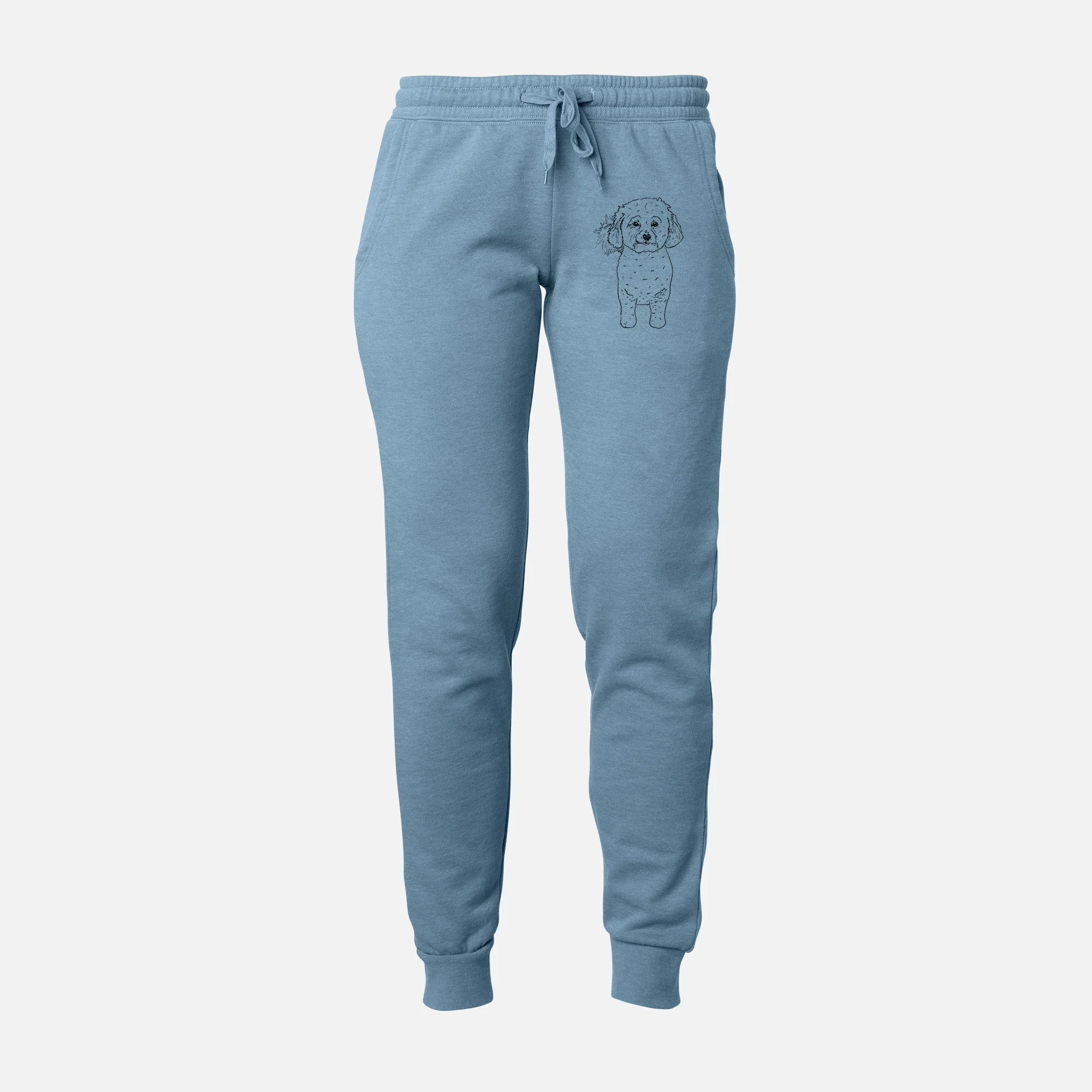 Doodled Neo the Bichon Frise - Women's Cali Wave Joggers - Image 8