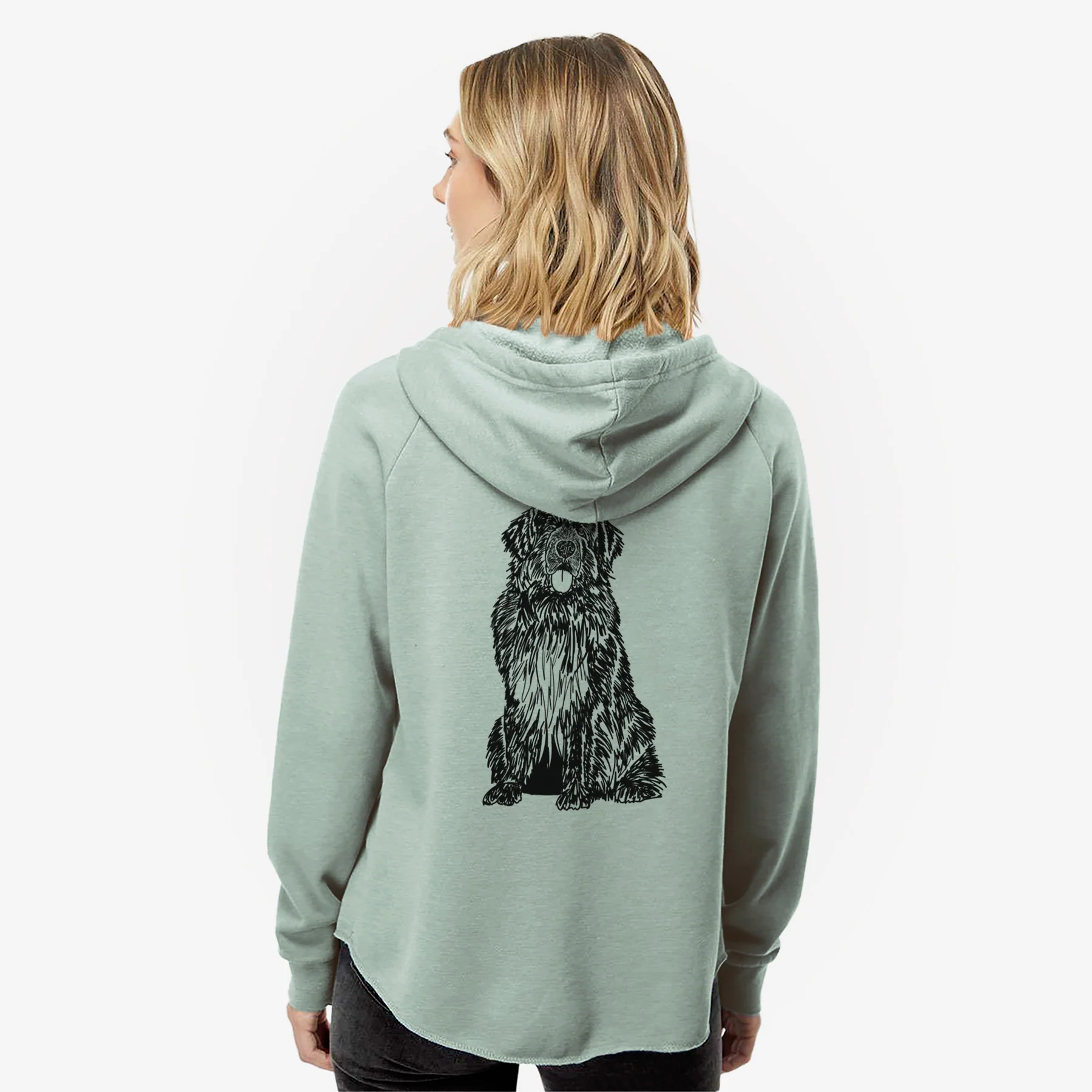 Doodled Newfoundland - Women's Cali Wave Zip-Up Sweatshirt - Image 2