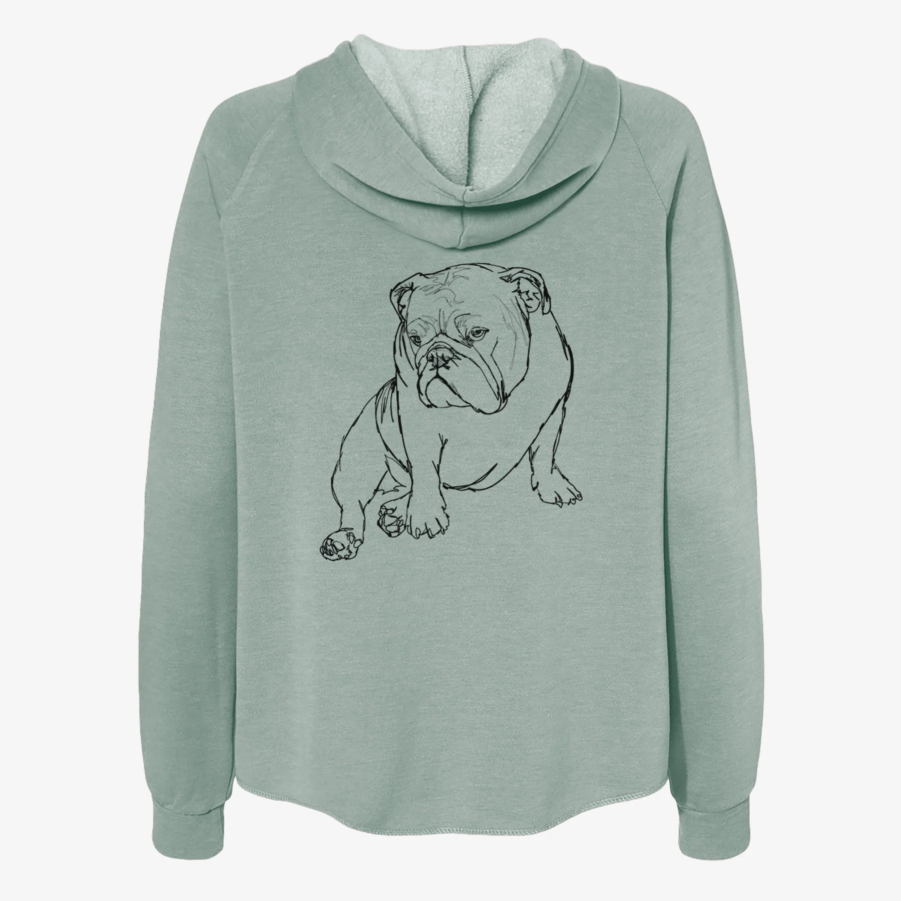Doodled Penny the English Bulldog - Women's Cali Wave Zip-Up Sweatshirt - Image 4
