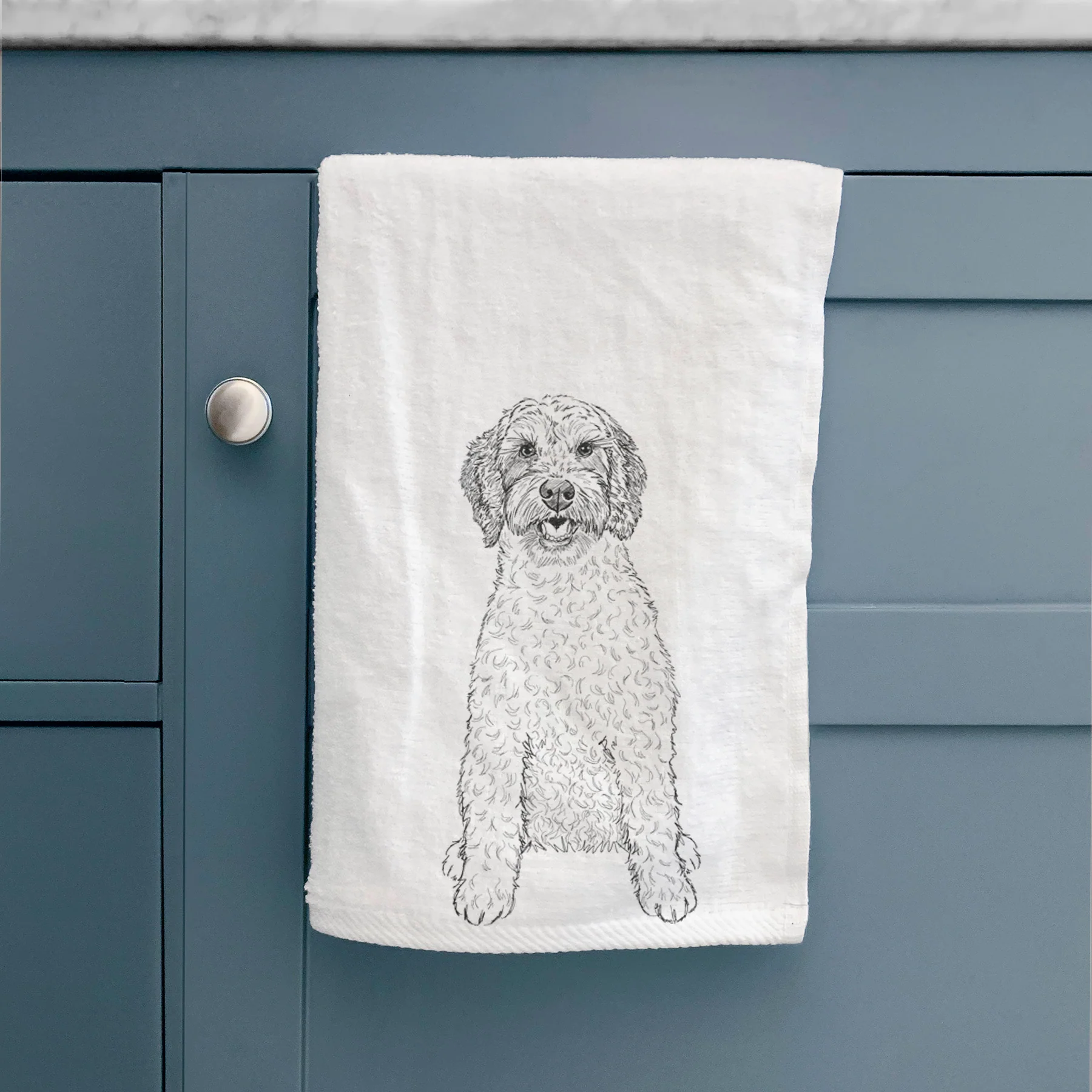 Doodled Penny the Mini Australian Labradoodle Decorative Hand Towel - Image 2