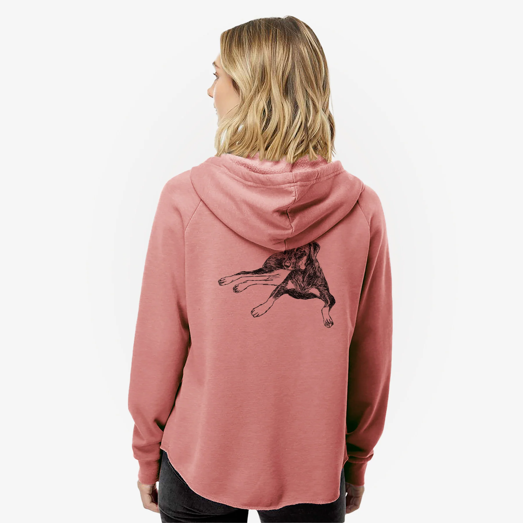 Doodled Penny Lee the Mixed Breed - Women's Cali Wave Zip-Up Sweatshirt - Image 5