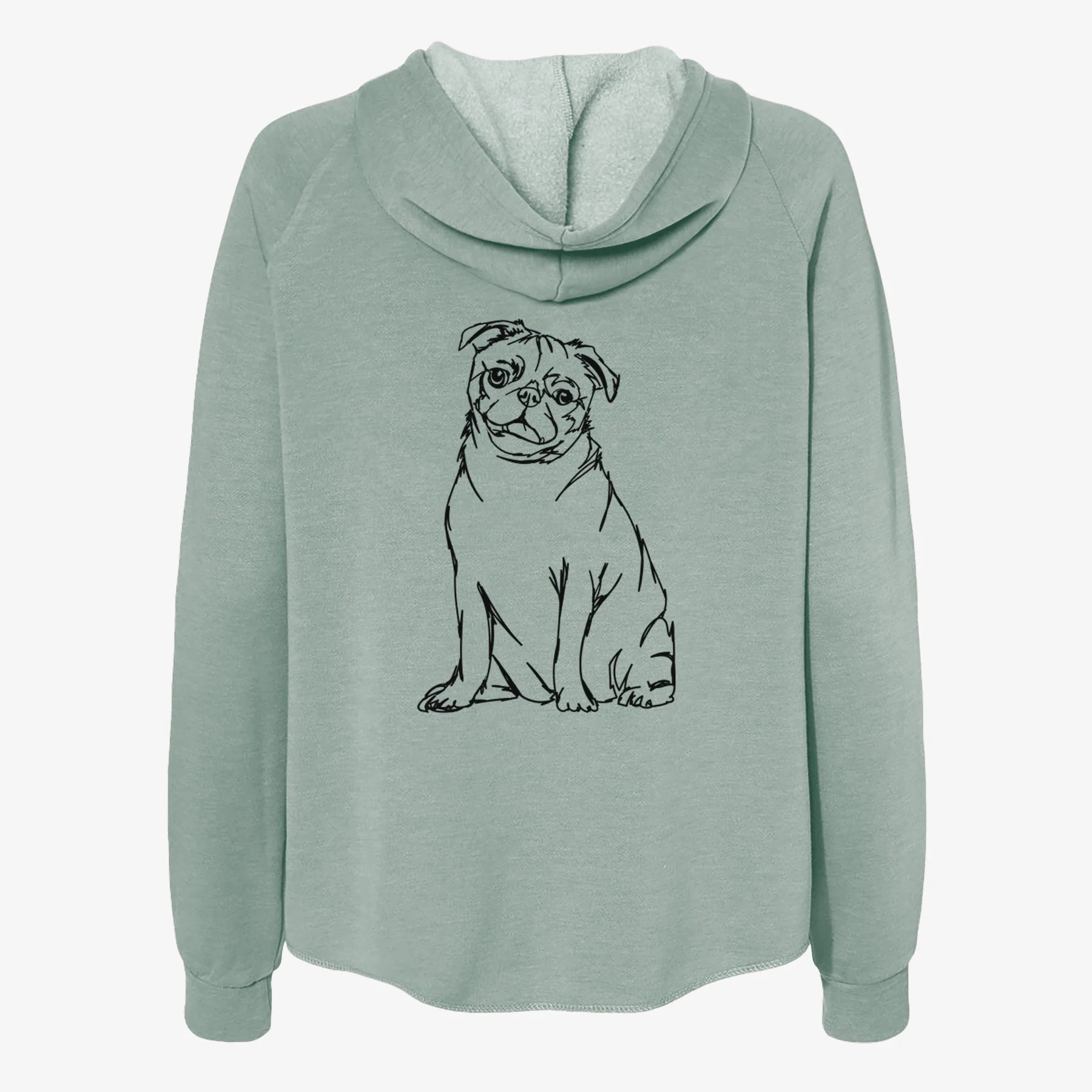 Doodled Pug - Women's Cali Wave Zip-Up Sweatshirt - Image 4