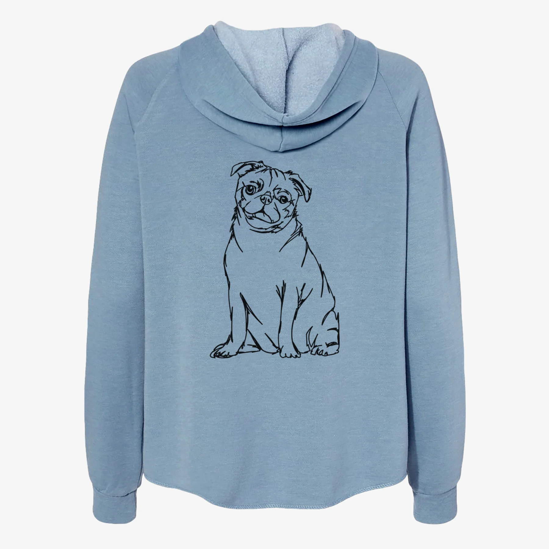 Doodled Pug - Women's Cali Wave Zip-Up Sweatshirt - Image 6