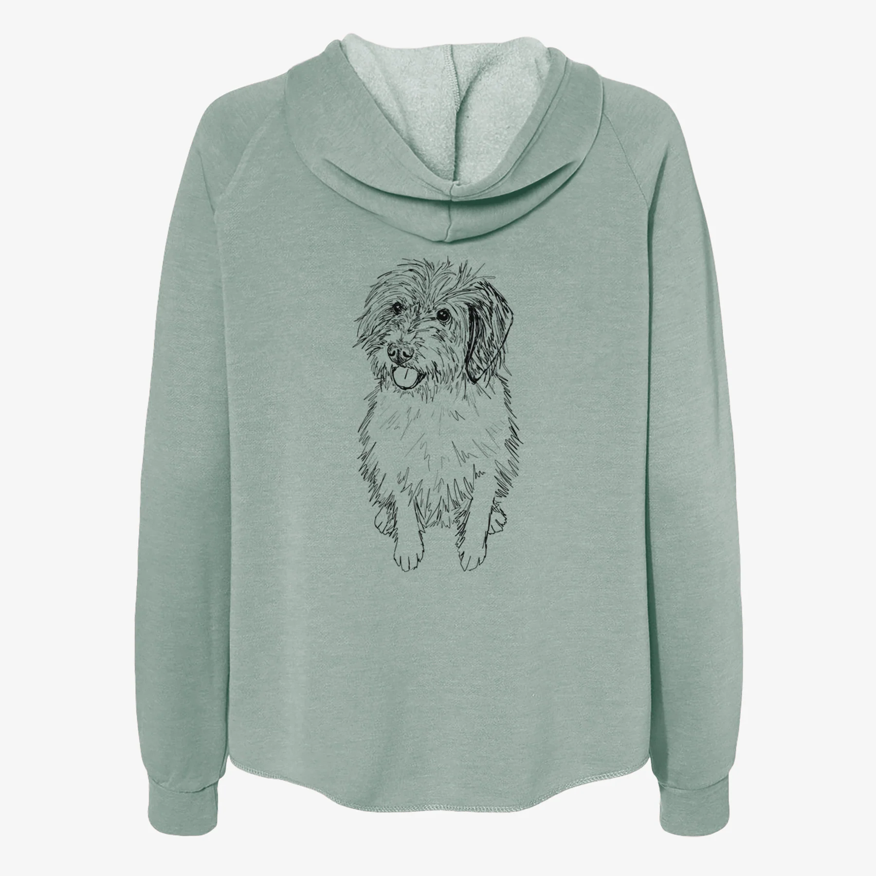 Doodled Rascal the Mixed Breed - Women's Cali Wave Zip-Up Sweatshirt - Image 4