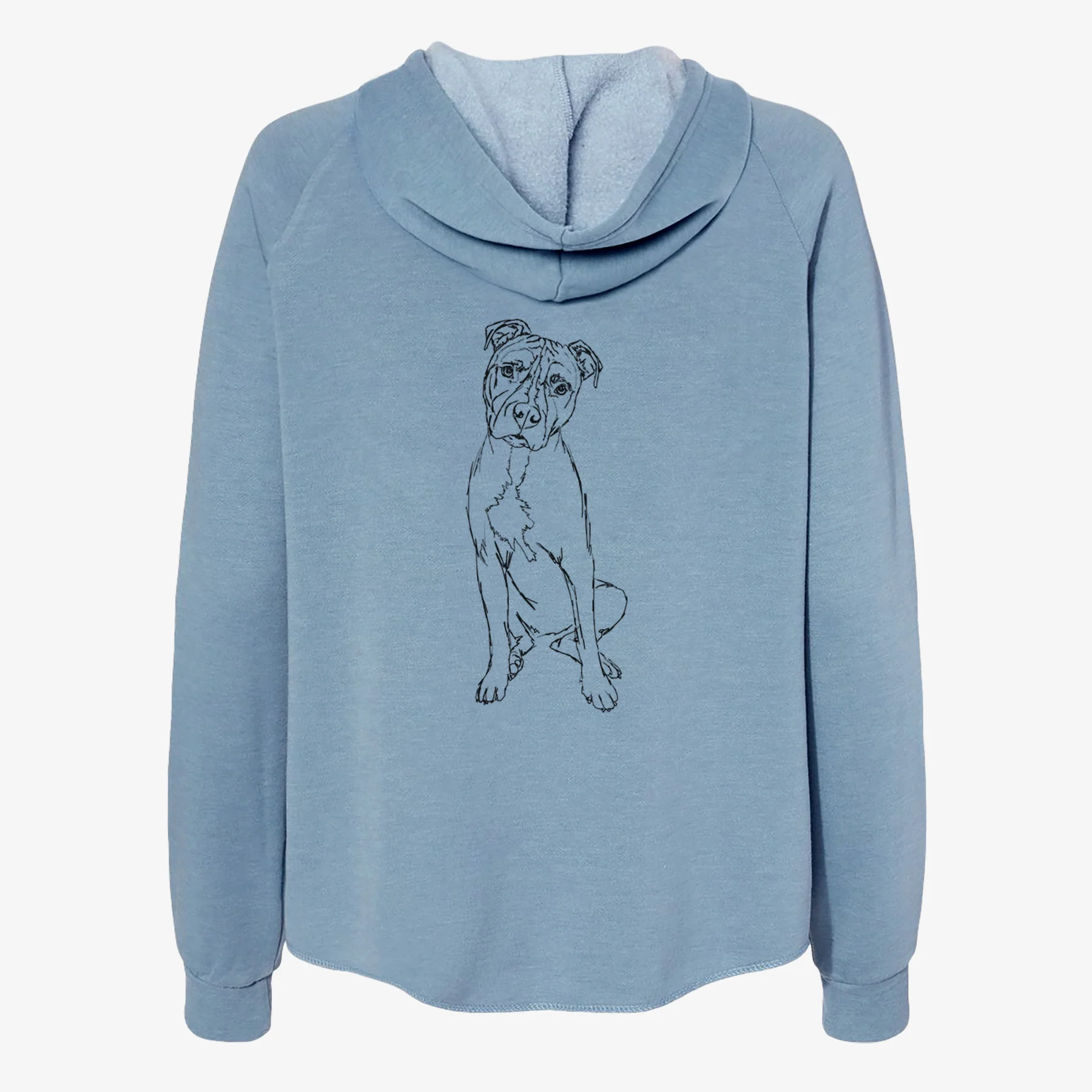 Doodled Reggie the American Staffordshire Terrier - Women's Cali Wave Zip-Up Sweatshirt - Image 6