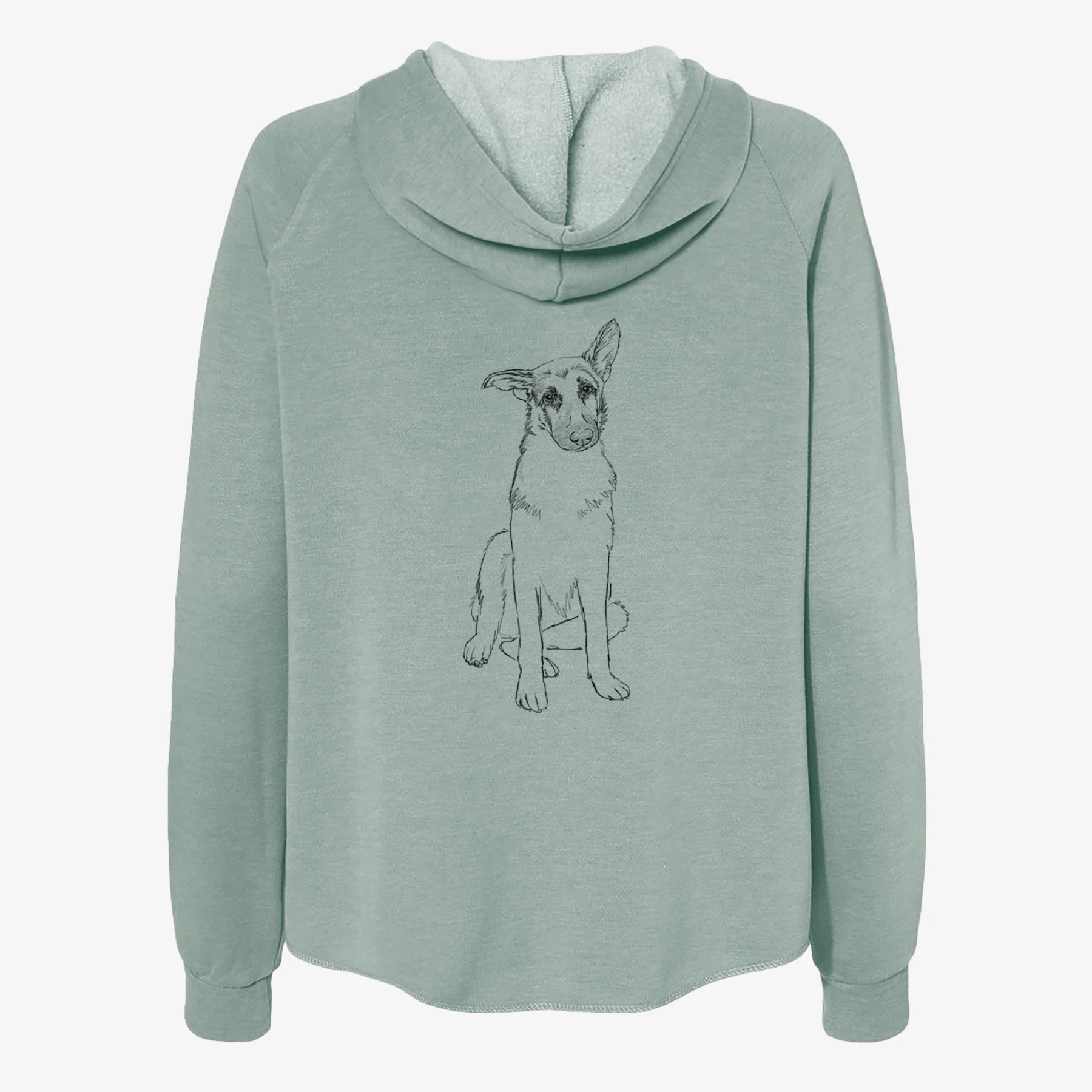 Doodled Riley the German Shepherd - Women's Cali Wave Zip-Up Sweatshirt - Image 4