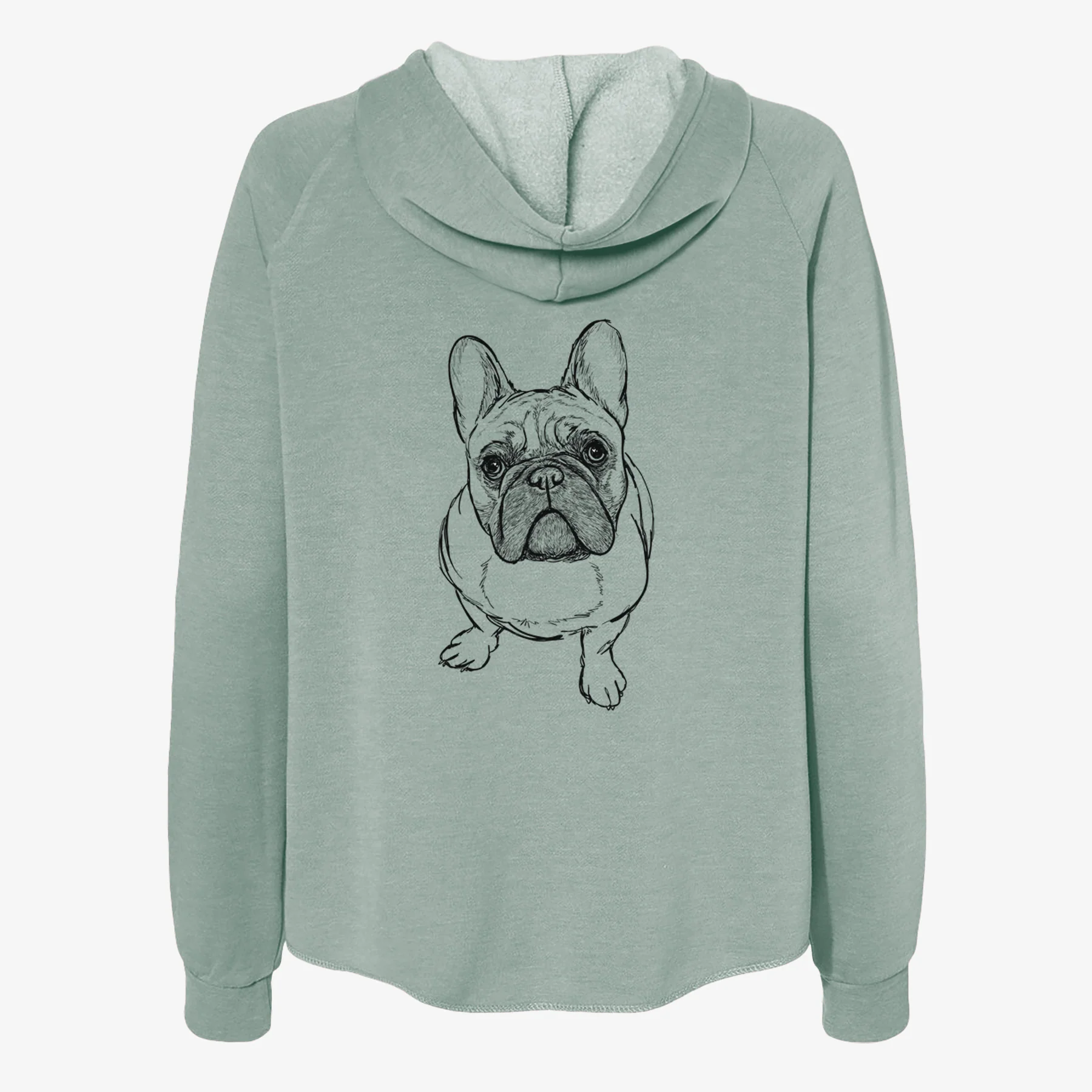 Doodled River the French Bulldog - Women's Cali Wave Zip-Up Sweatshirt - Image 4