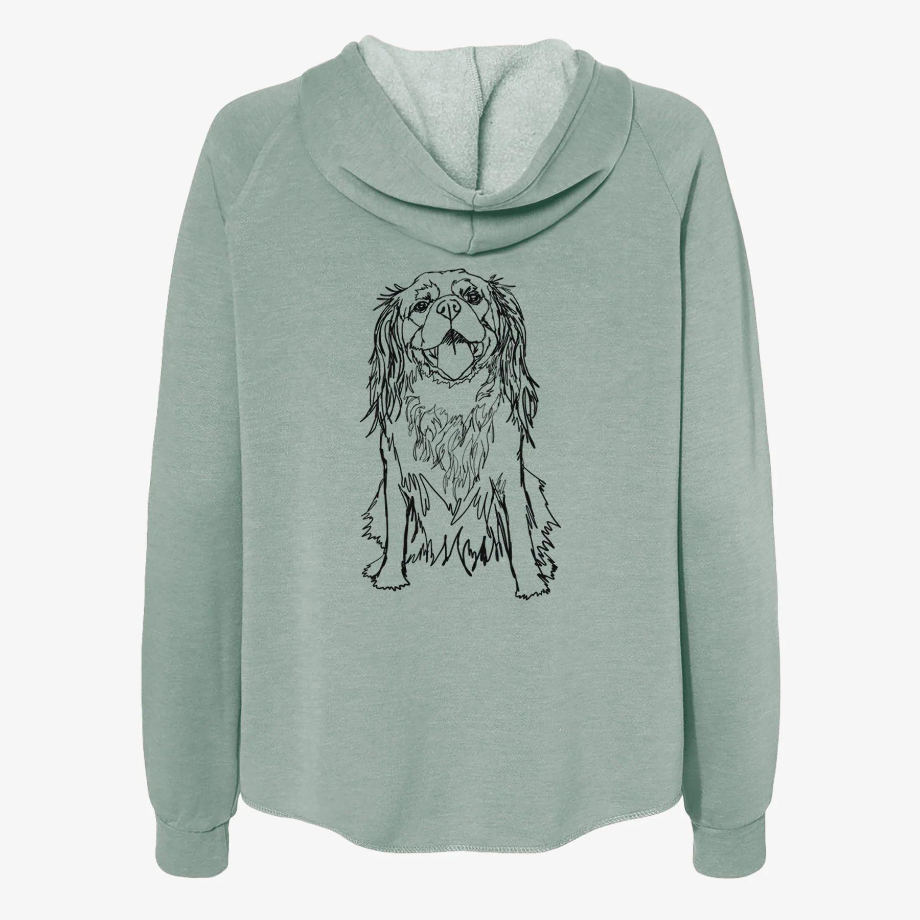Doodled Roo the Cavalier King Charles Spaniel - Women's Cali Wave Zip-Up Sweatshirt - Image 4