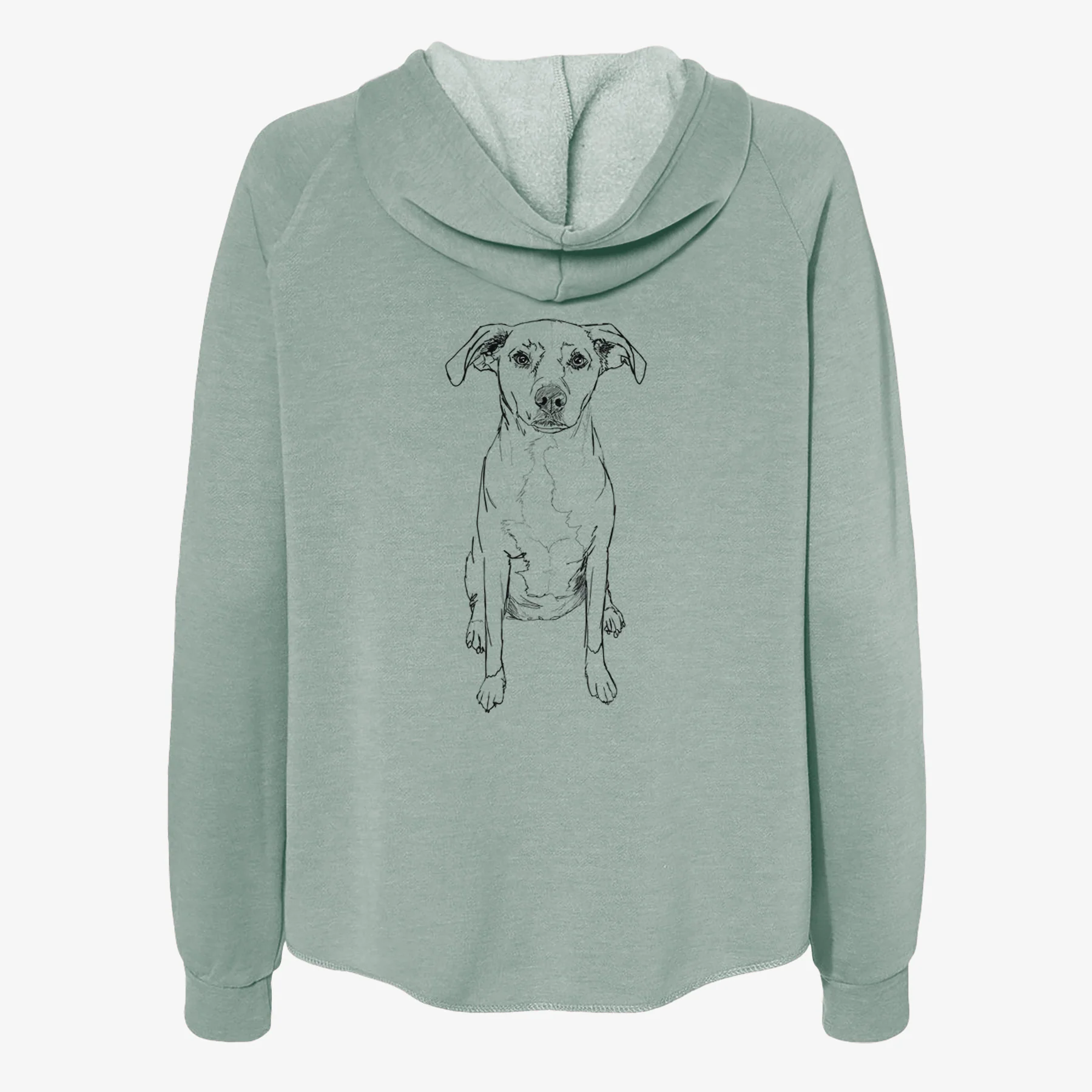 Doodled Rose Chiffon the Beagle Lab Mix - Women's Cali Wave Zip-Up Sweatshirt - Image 4