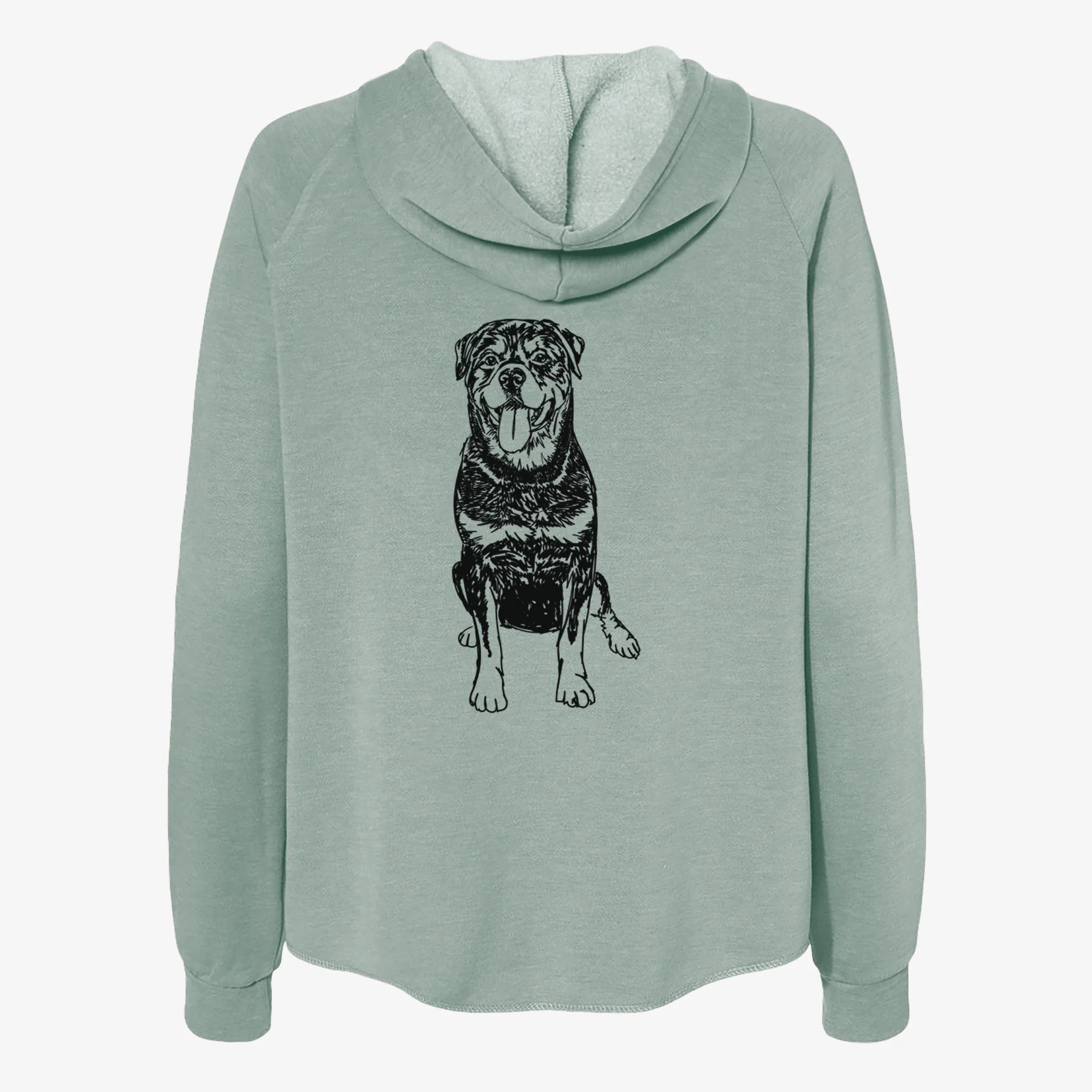 Doodled Rottweiler - Women's Cali Wave Zip-Up Sweatshirt - Image 4