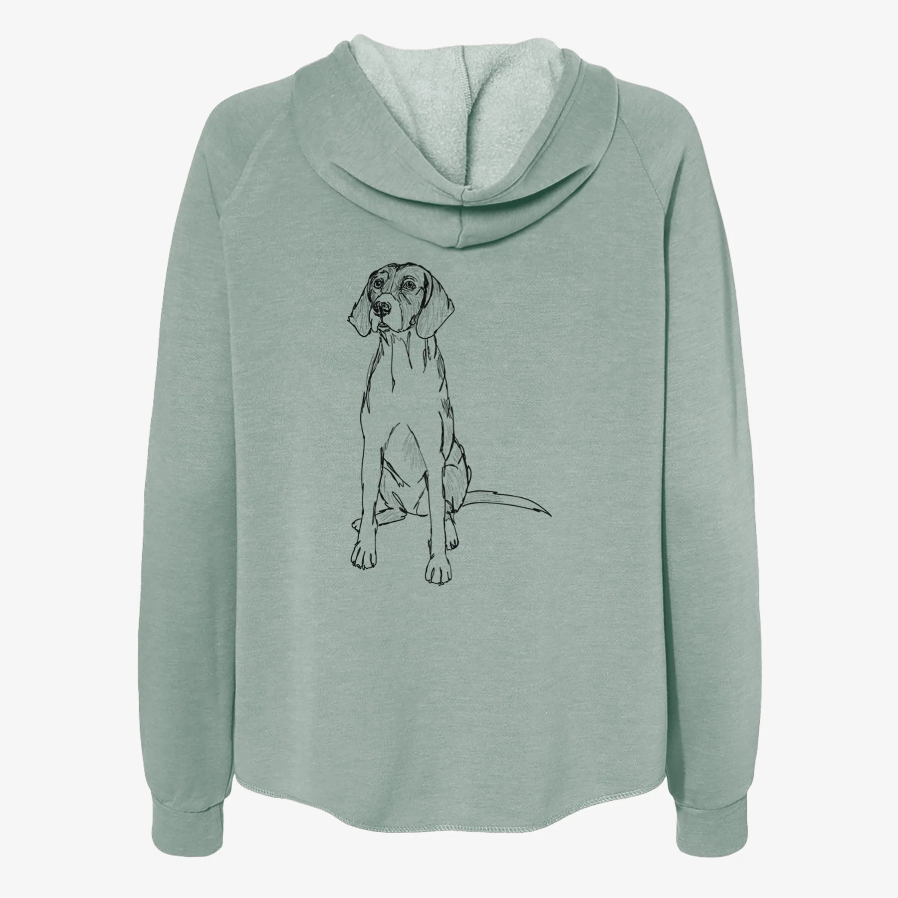Doodled Rox the American Foxhound - Women's Cali Wave Zip-Up Sweatshirt - Image 4