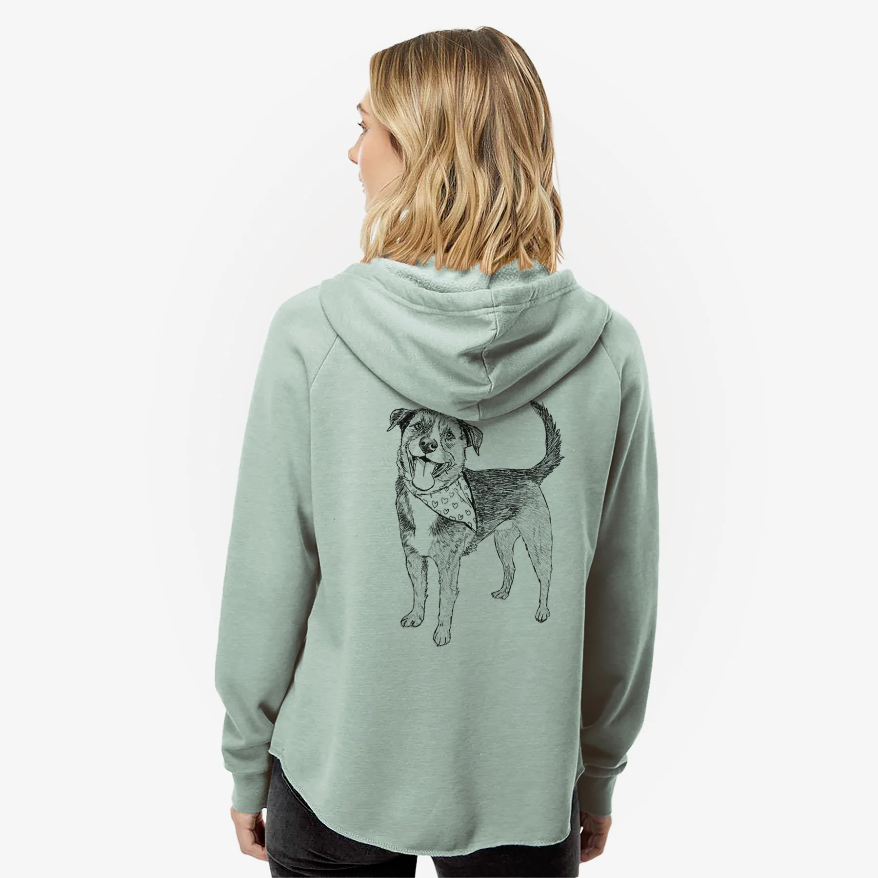 Doodled Roxy the Shepherd Mixed Breed - Women's Cali Wave Zip-Up Sweatshirt - Image 2