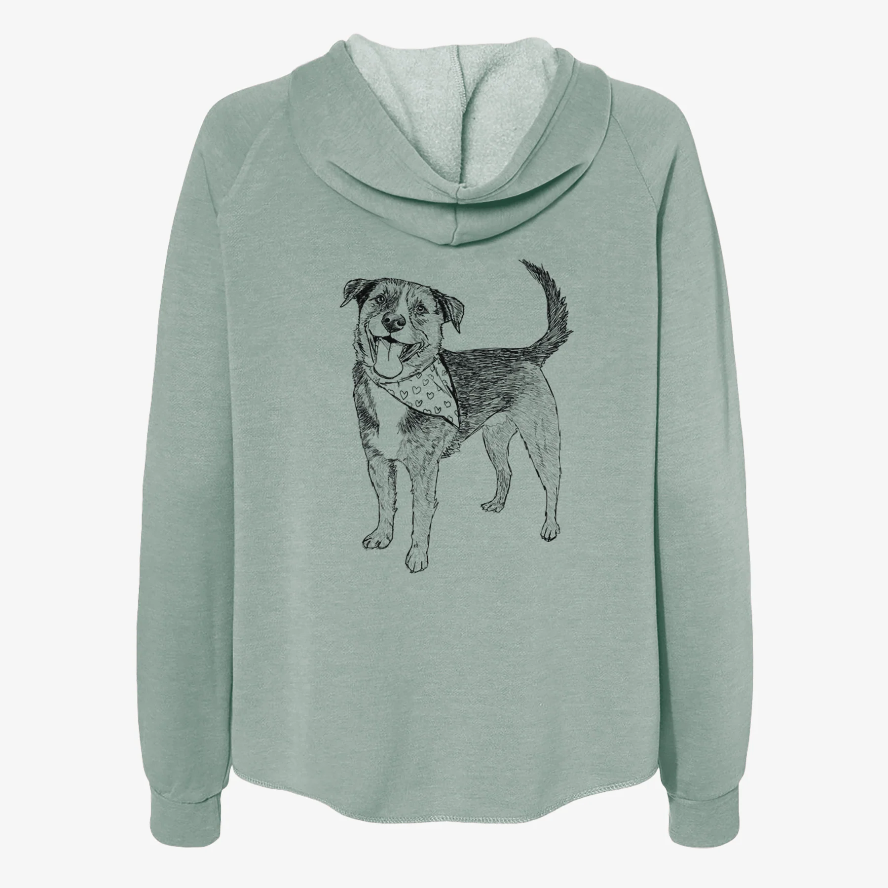 Doodled Roxy the Shepherd Mixed Breed - Women's Cali Wave Zip-Up Sweatshirt - Image 4
